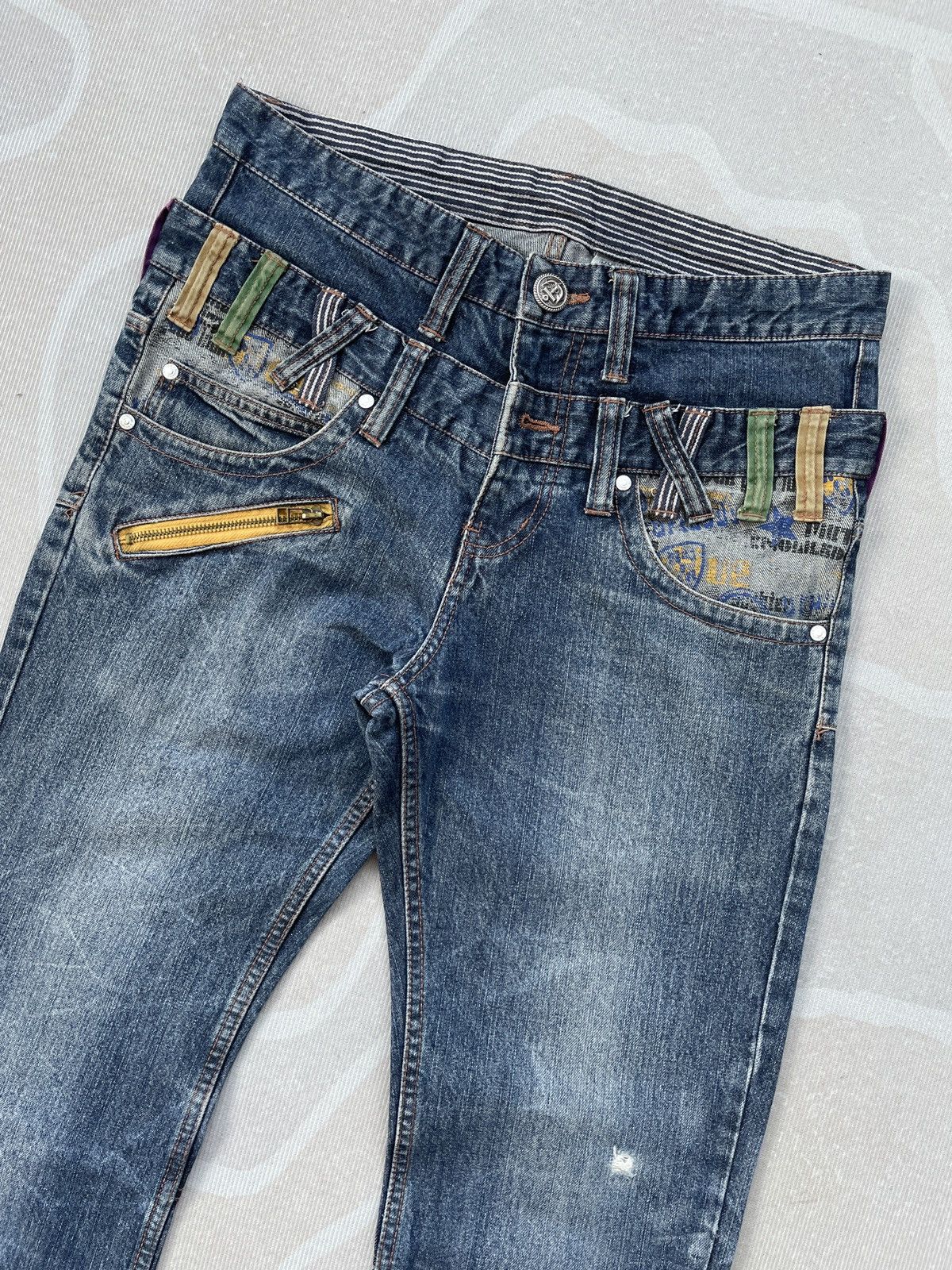If Six Was Nine Sick Doublefocus Double Waist Jeans (LG111) Size US 31 - 2 Thumbnail