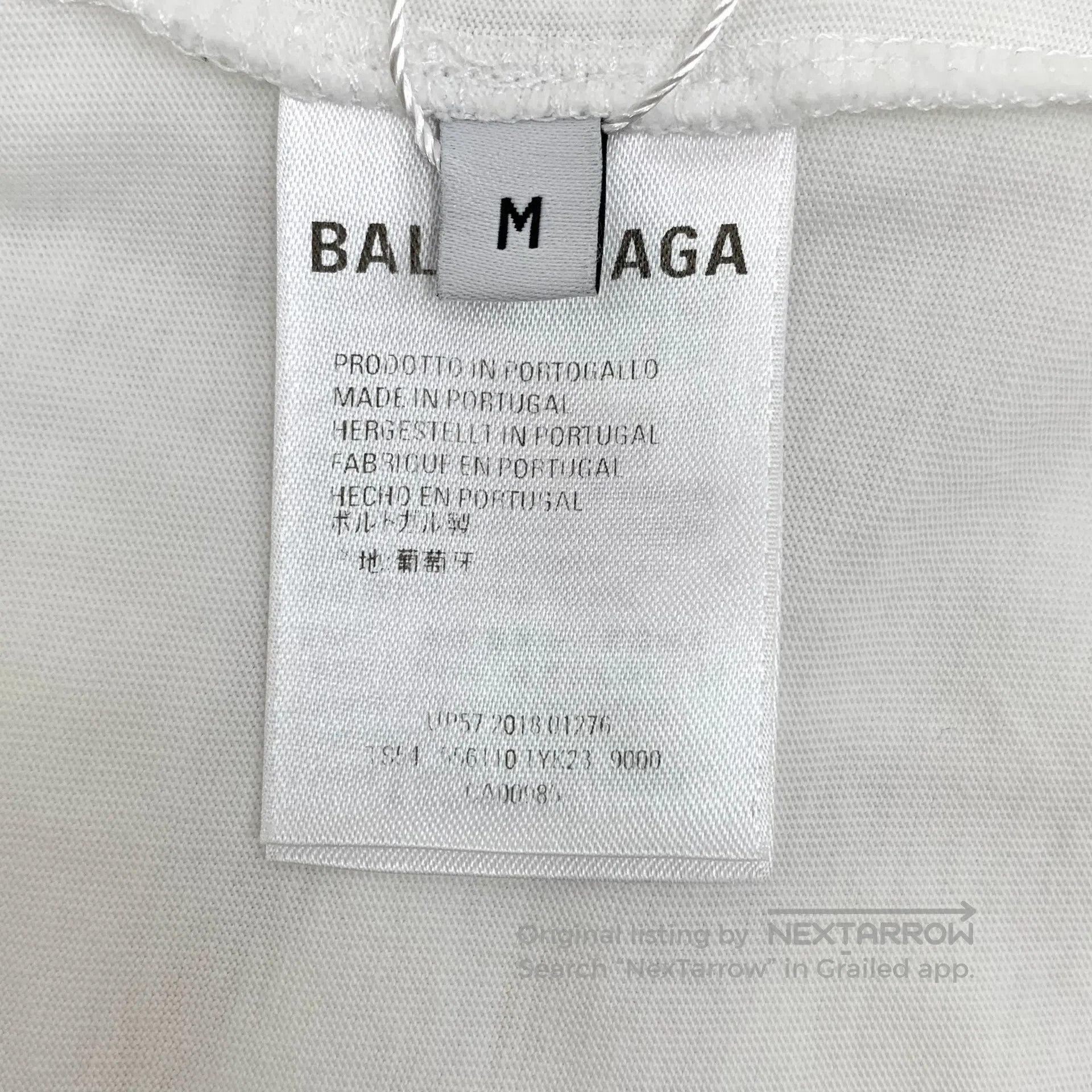 Balenciaga Balenciaga White logo lettering print cotton round-neck sh Size US M / EU 48-50 / 2 - 6 Thumbnail