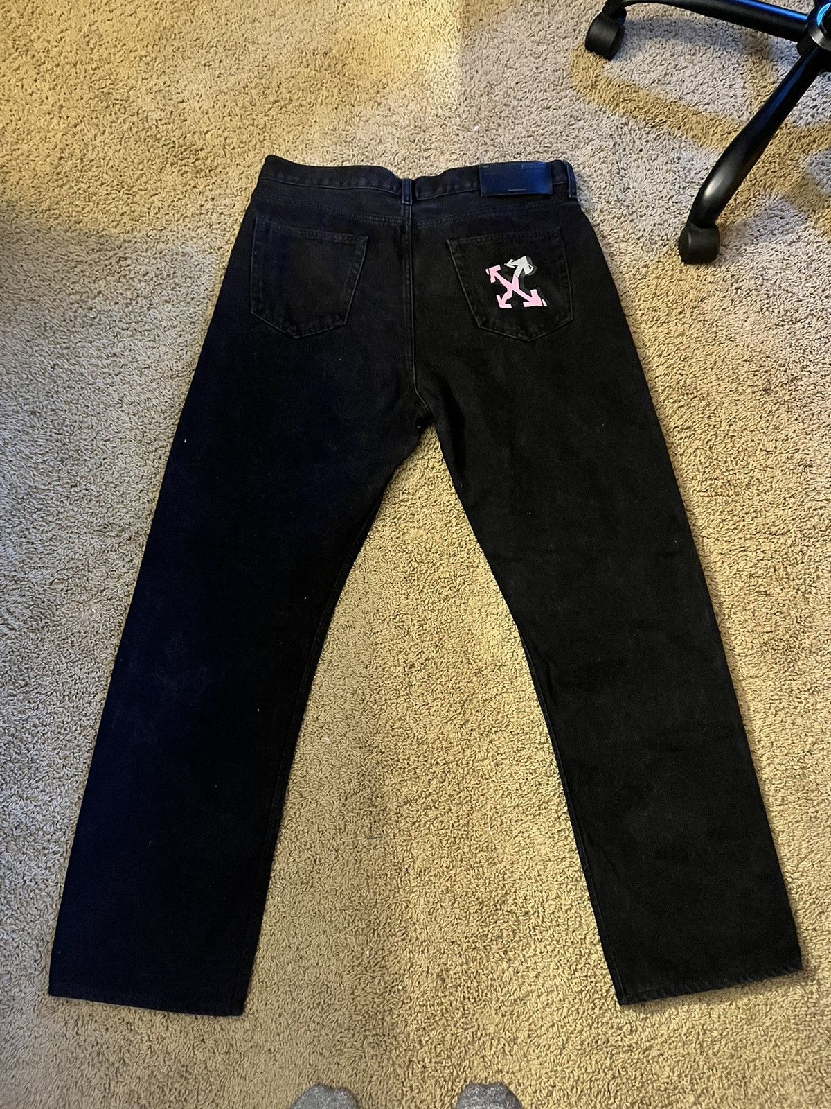 Off-White Off White Black denim logo Jeans Size US 36 / EU 52 - 1 Thumbnail