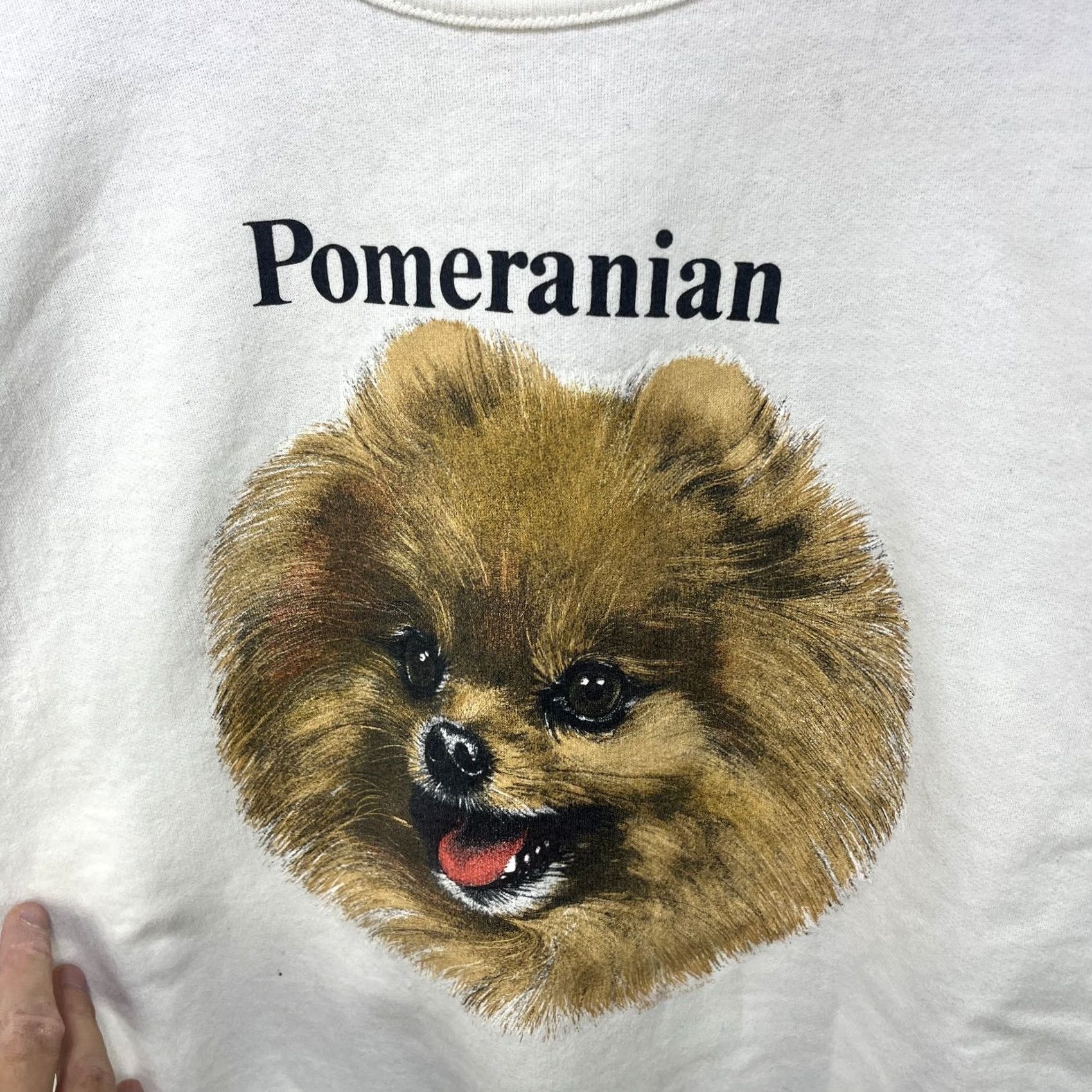 Vintage VINTAGE Pomeranian Dog Sweatshirt Large White Size US L / EU 52-54 / 3 - 2 Thumbnail