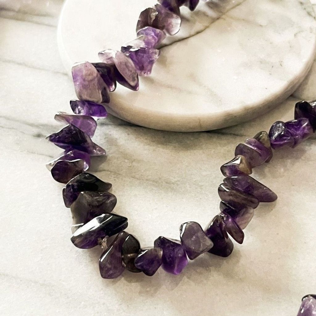 Jewelry Amethyst Chip Natural Crystal Necklace Semiprecious Purple Size ONE SIZE - 3 Thumbnail