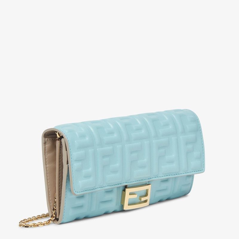 Fendi o1s1wg111225 Size: OS/Continental Wallet With Chain in Blue Size ONE SIZE - 3 Thumbnail