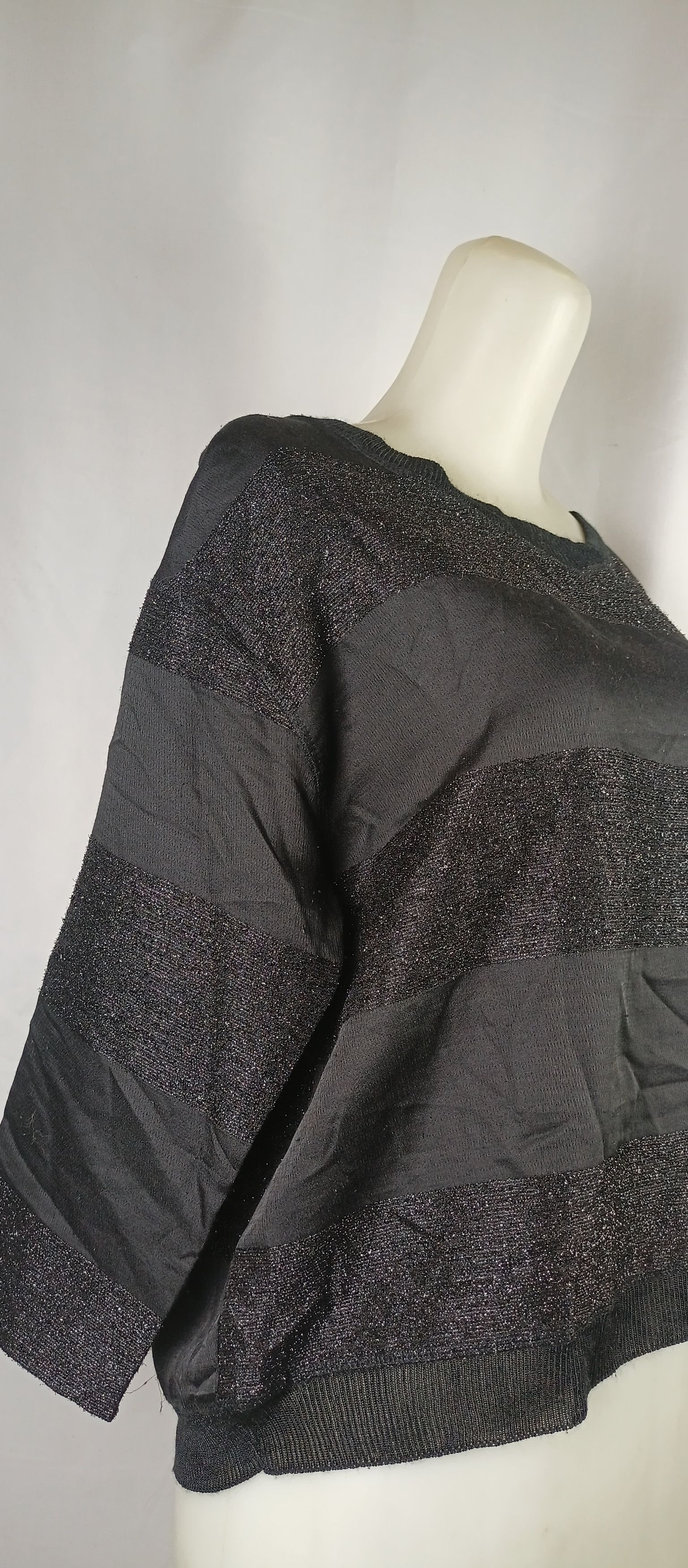 If Six Was Nine × Zara ZARA Stripped Glitter Women's Black Knitted Neck Size US L / EU 52-54 / 3 - 21 Thumbnail