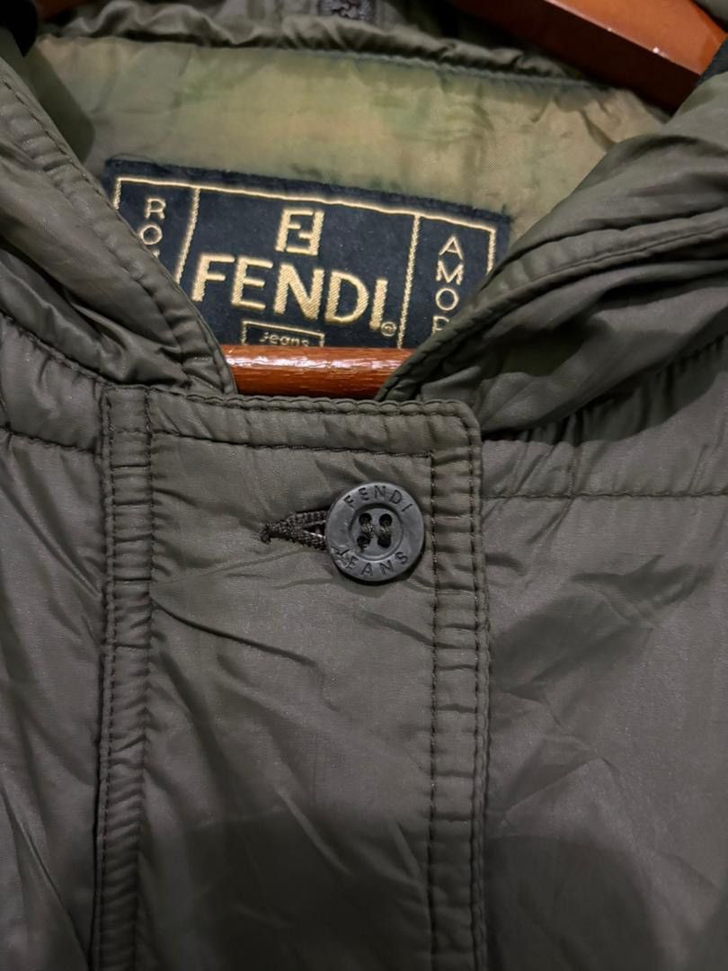 Fendi Vtg Fendi Roma Padded Jacket With Hoodie Logo Stripe Design Size US S / EU 44-46 / 1 - 11 Thumbnail