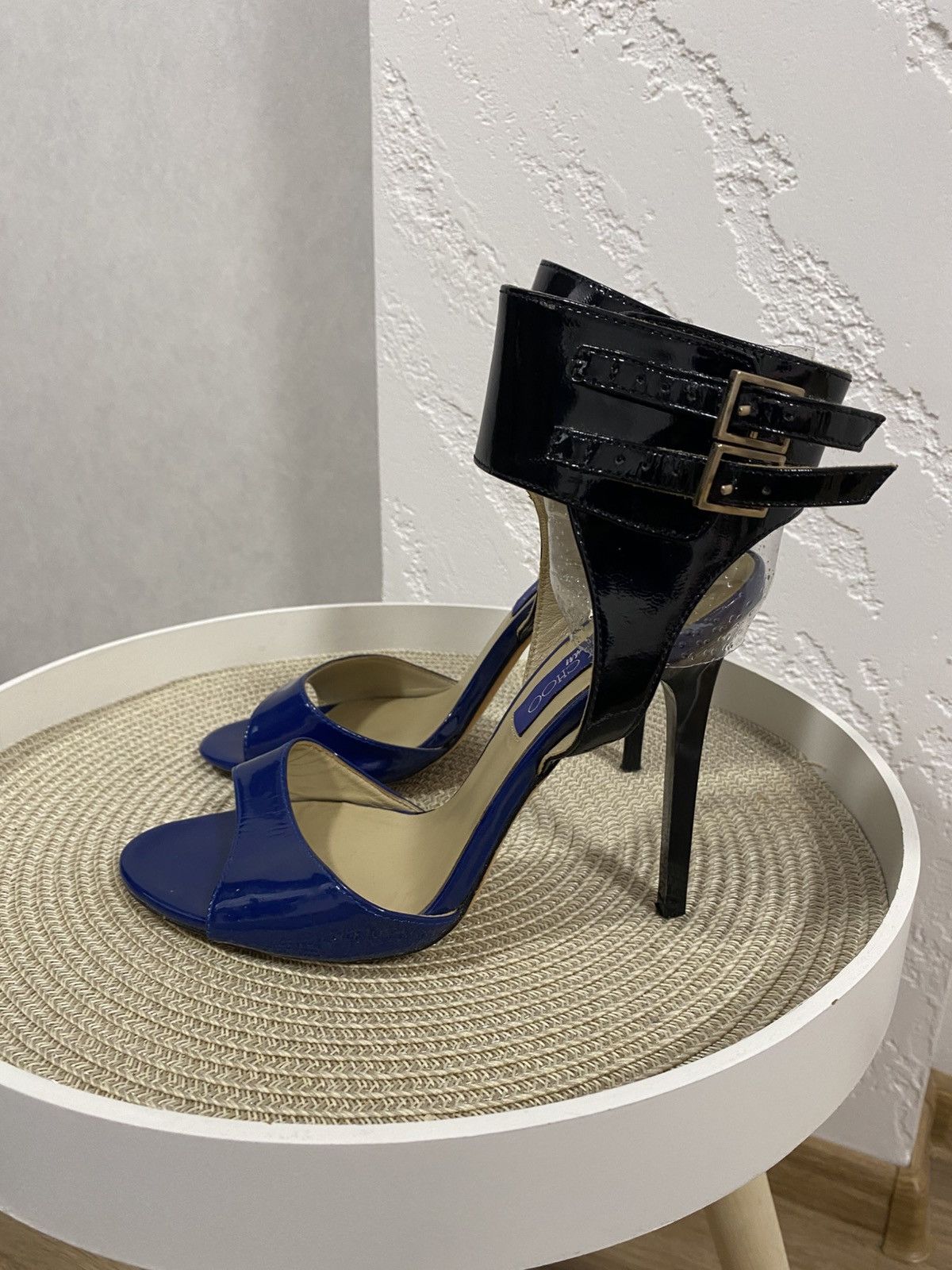 Jimmy Choo Jimmy Choo x H&M Patent Leather Hills blue and black Sz: 38 Size US 8 / IT 38 - 3 Thumbnail