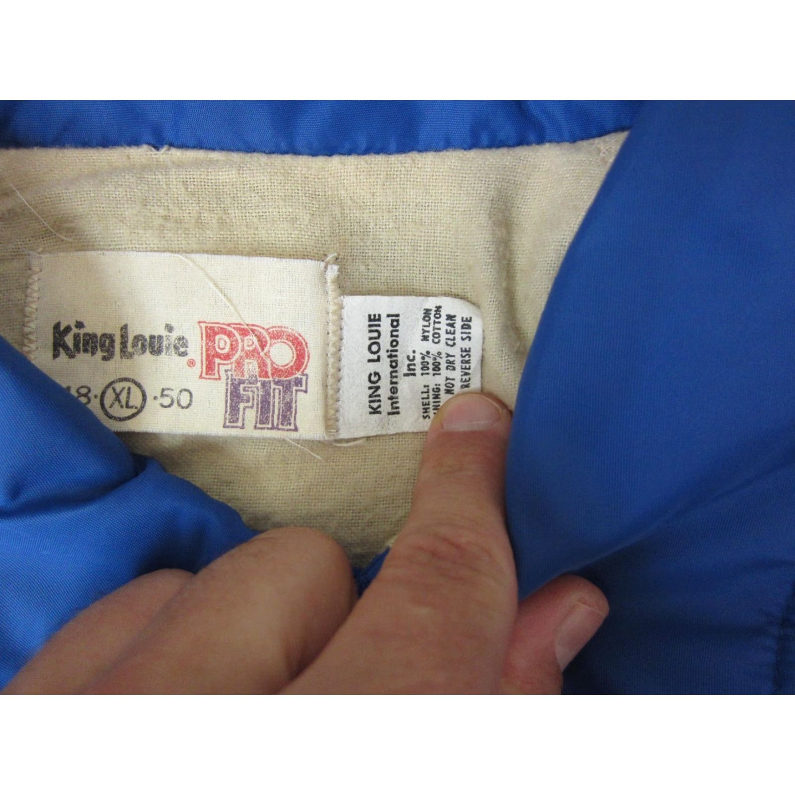 Vintage VINTAGE American Legion Jacket Mens XL Blue 80s Bomber Satin Nylon Workwear Regular Short Snap Front Size US XL / EU 56 / 4 - 7 Thumbnail