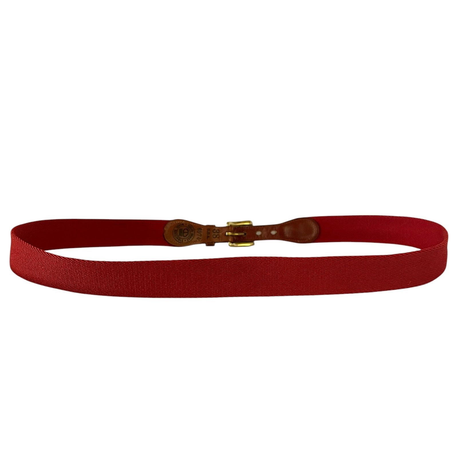 Dooney & Bourke × Vintage Dooney & Bourke Vintage Leather Red Wool Surcingle Belt Size 38 - 4 Thumbnail