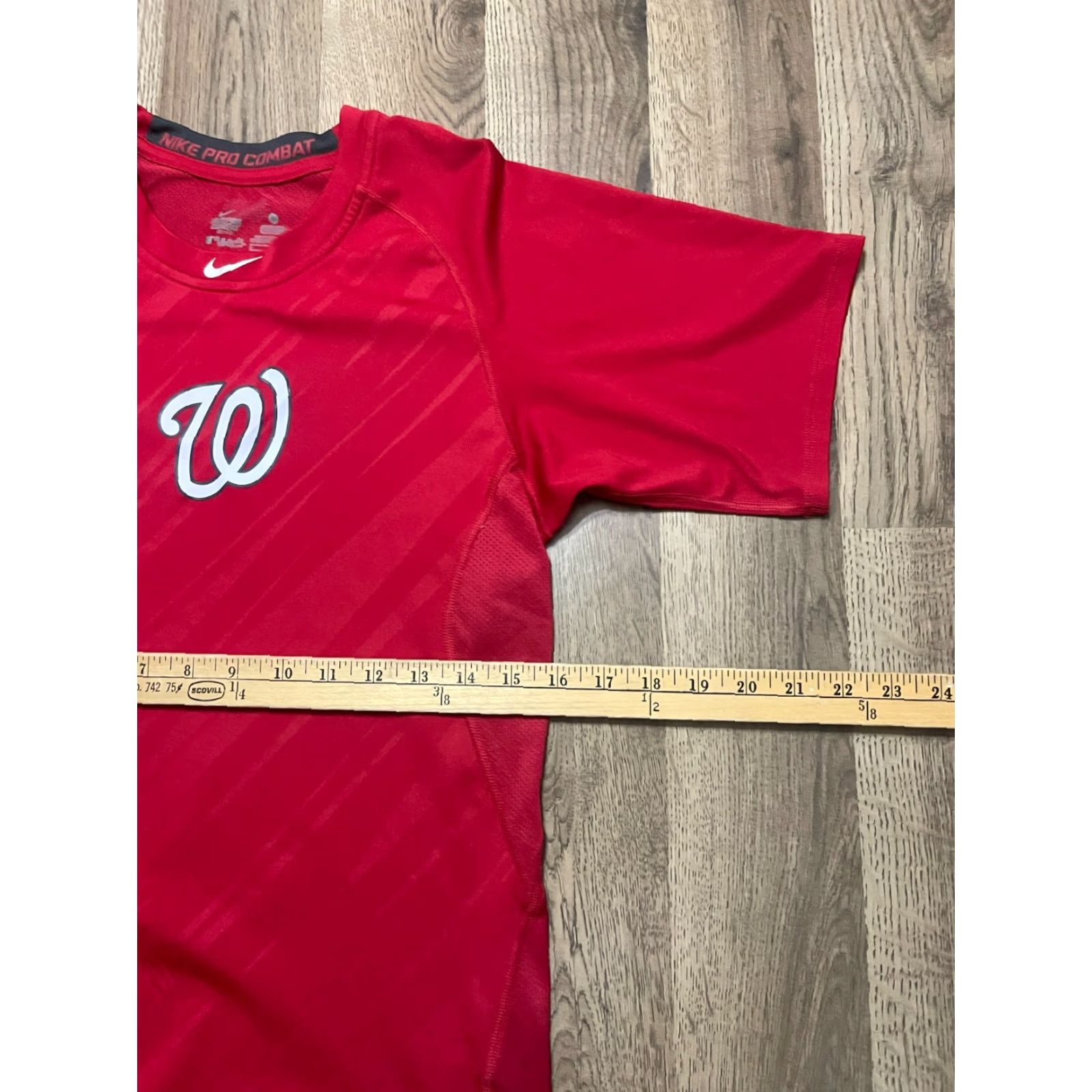 Nike Nike Shirt Men's Small Red Washington Nationals MLB Athletic Pro Combat Shirt Short Sleeve White, Nike Mens Small T-Shirt Size US S / EU 44-46 / 1 - 7 Thumbnail
