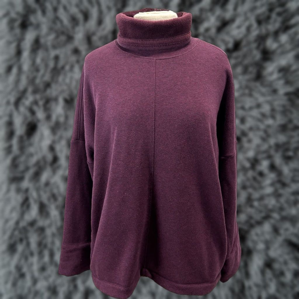 Athleta Athleta Cozy Karma Funnel Neck Oversized Sweatshirt Wine Burgundy Size M Women’s Size M / US 6-8 / IT 42-44 - 1 Thumbnail