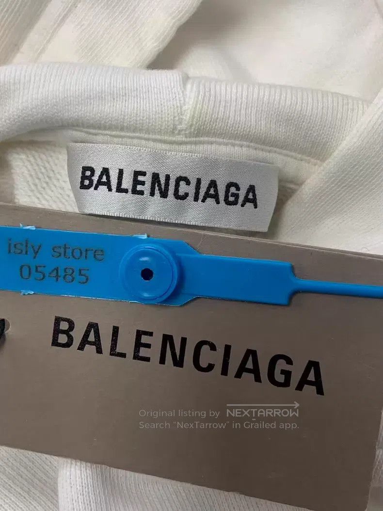 Balenciaga Balenciaga Pullover Drawstring Hooded Sweatshirt White Size US XS / EU 42 / 0 - 5 Thumbnail
