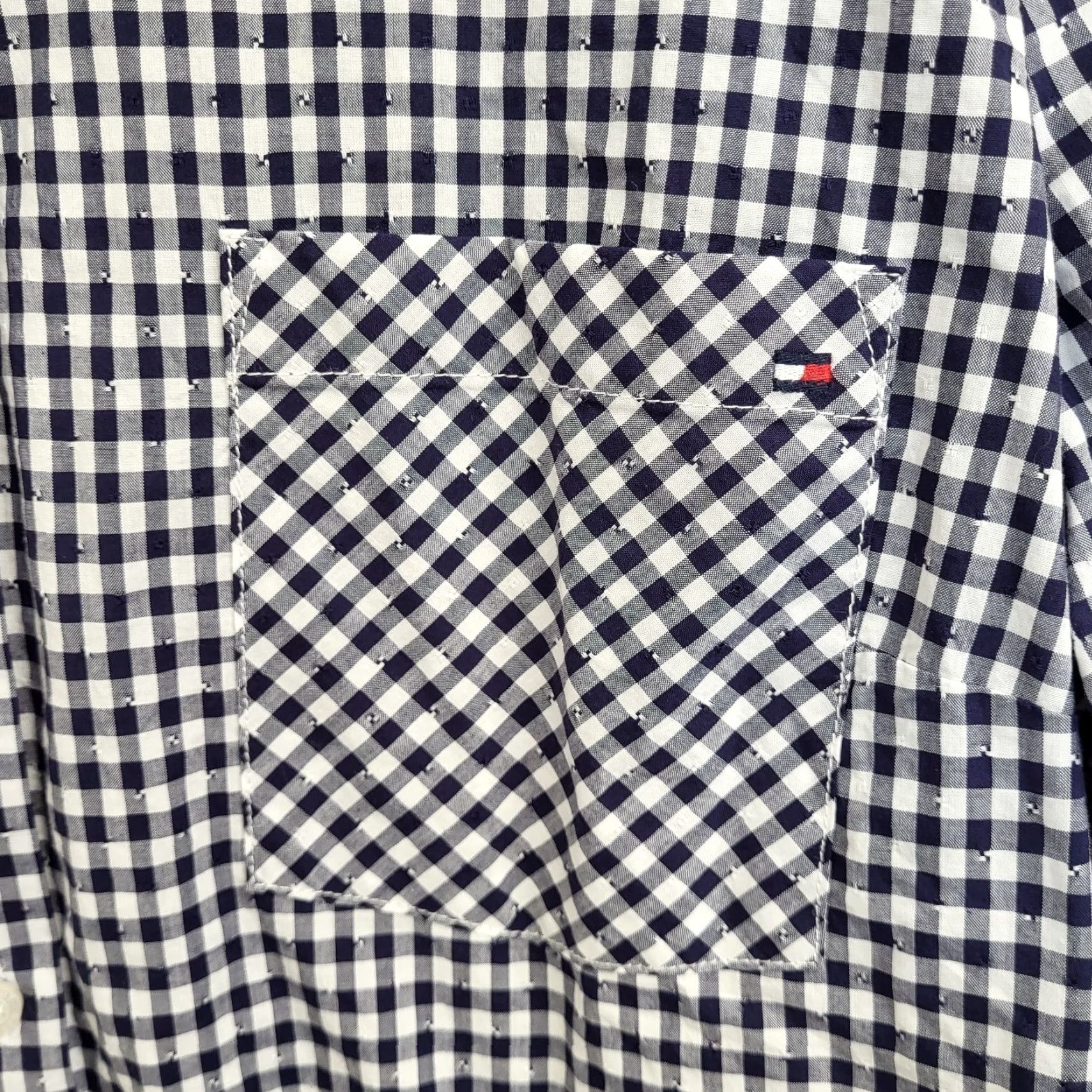 Tommy Hilfiger Tommy Hilfiger Shirt Women's Size XL Gingham Check Button Down Long Sleeve Blue Size XL / US 12-14 / IT 48-50 - 2 Thumbnail
