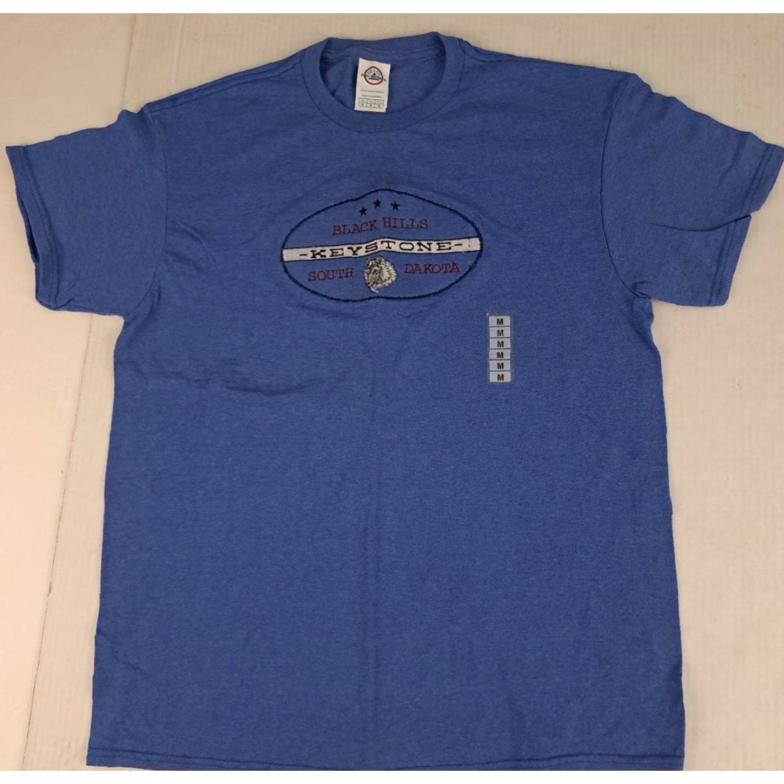 Delta VINTAGE Delta T-Shirt Embroidered Black Hills Keystone SD 90s Crew Neck Short Sleeve M Blue NWT Canvas Cotton Unisex Adults Men Womens Size US M / EU 48-50 / 2 - 2 Thumbnail
