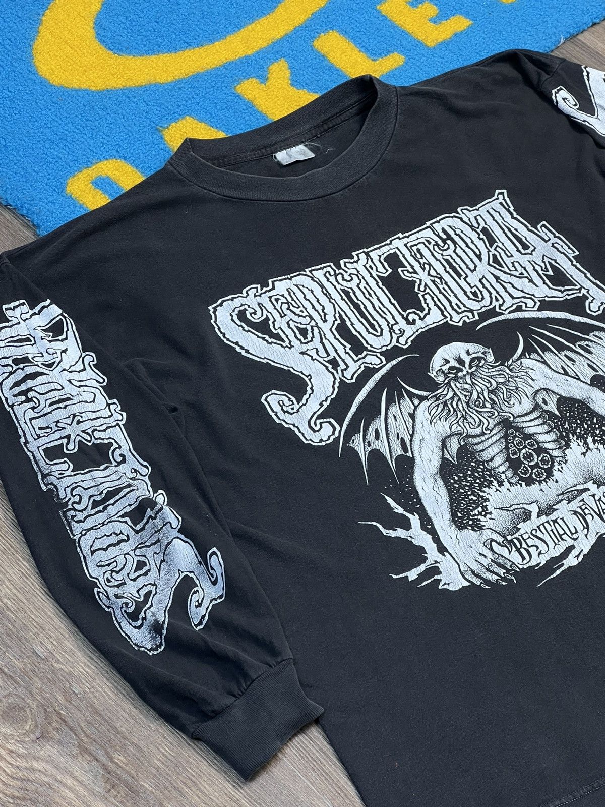 Band Tees 1992 Vintage Sepultura Bestial Devastation Long Sleeve Shirt Size US XL / EU 56 / 4 - 4 Thumbnail