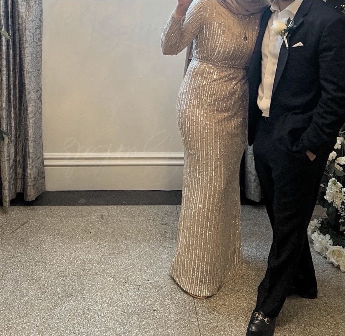Mac Duggal Mac Duggal Sequined Illusion Long Sleeve Trumpet Gown Size 8 Size M / US 6-8 / IT 42-44 - 5 Thumbnail