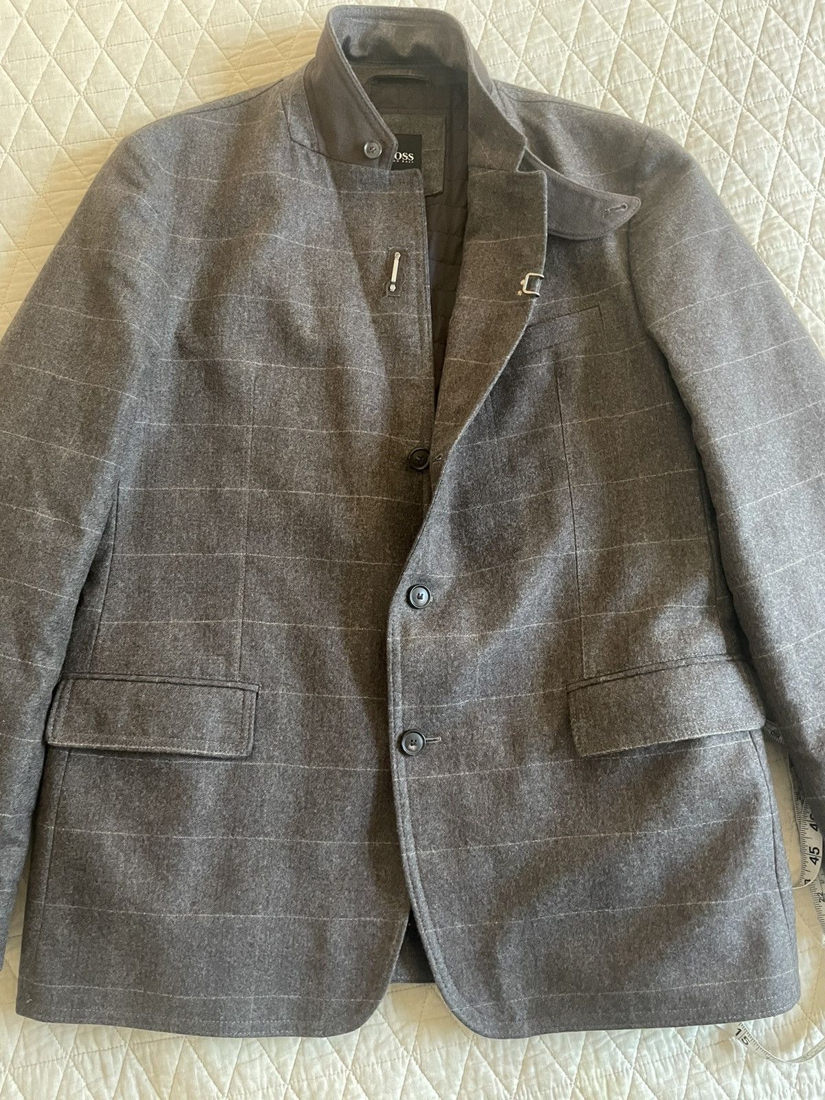 Hugo Boss Windowpane Check Flannel 'Casu-2' Jacket Size 42R - 6 Thumbnail
