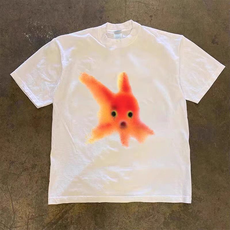 Japanese Brand × Vintage #2 Minimalist Fuzzy Goldfish Print Short Sleeve T-Shirt Size US M / EU 48-50 / 2 - 1 Thumbnail