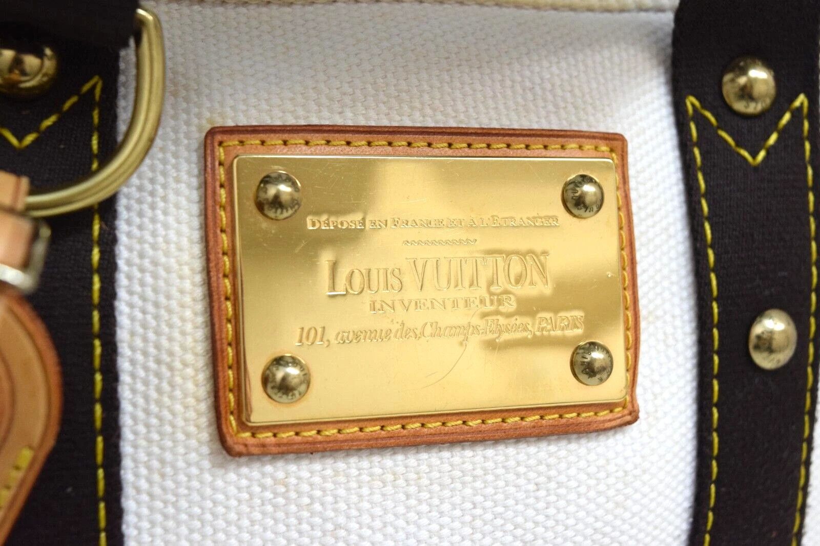 Louis Vuitton Louis Vuitton Antigua Cabas PM Hand Bag White Canvas M40039 Size ONE SIZE - 12 Thumbnail
