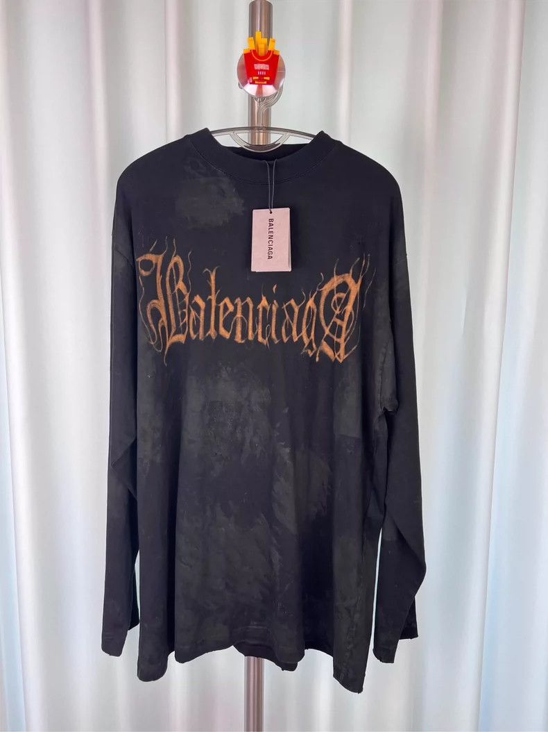 Balenciaga Balenciaga 23AW Distressed Long Sleeve Shirt - dmc Size US M / EU 48-50 / 2 - 1 Thumbnail