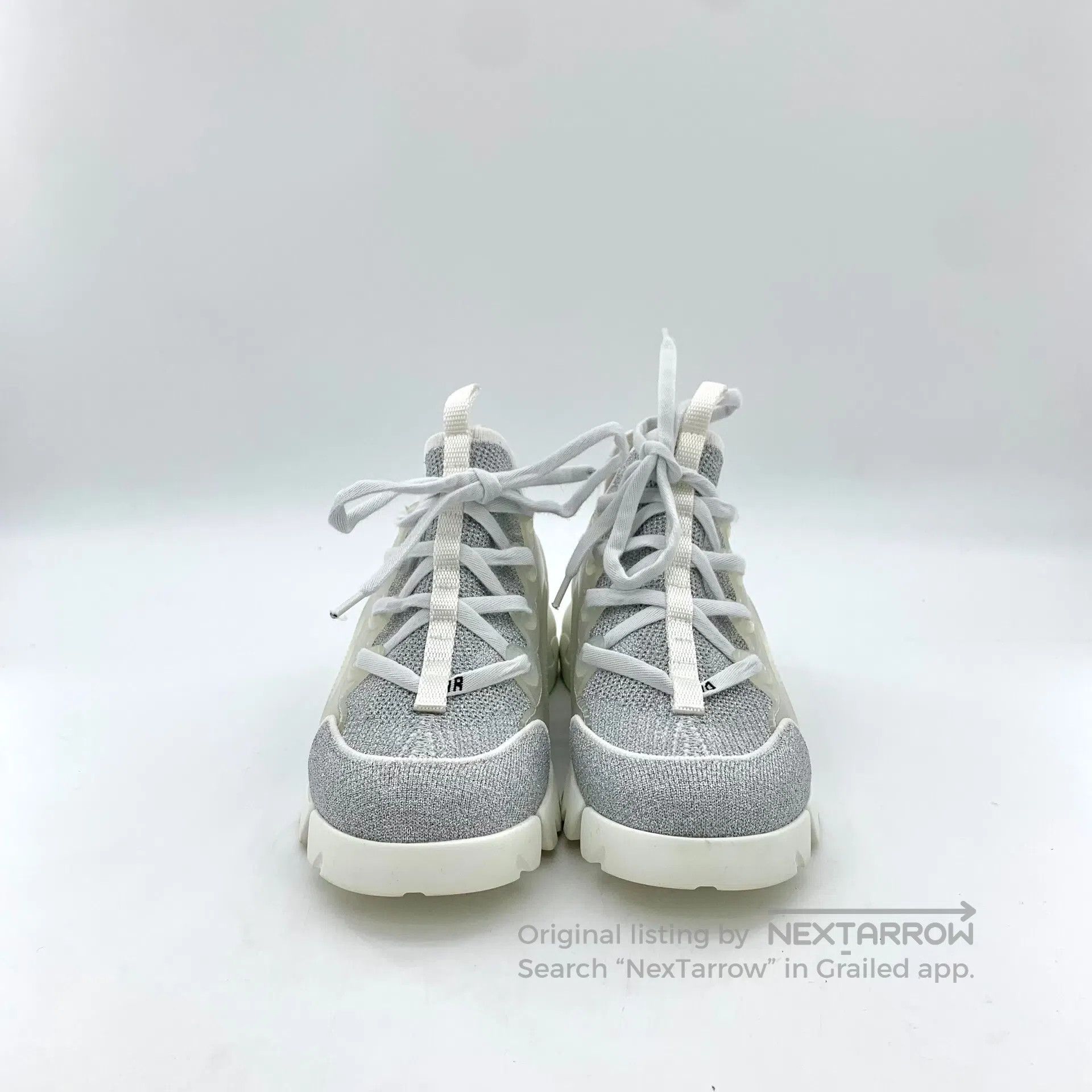 Dior Dior Silver Mesh Round Toe Laced Mid-top Dad Shoes| Size US 5 / IT 35 - 3 Thumbnail
