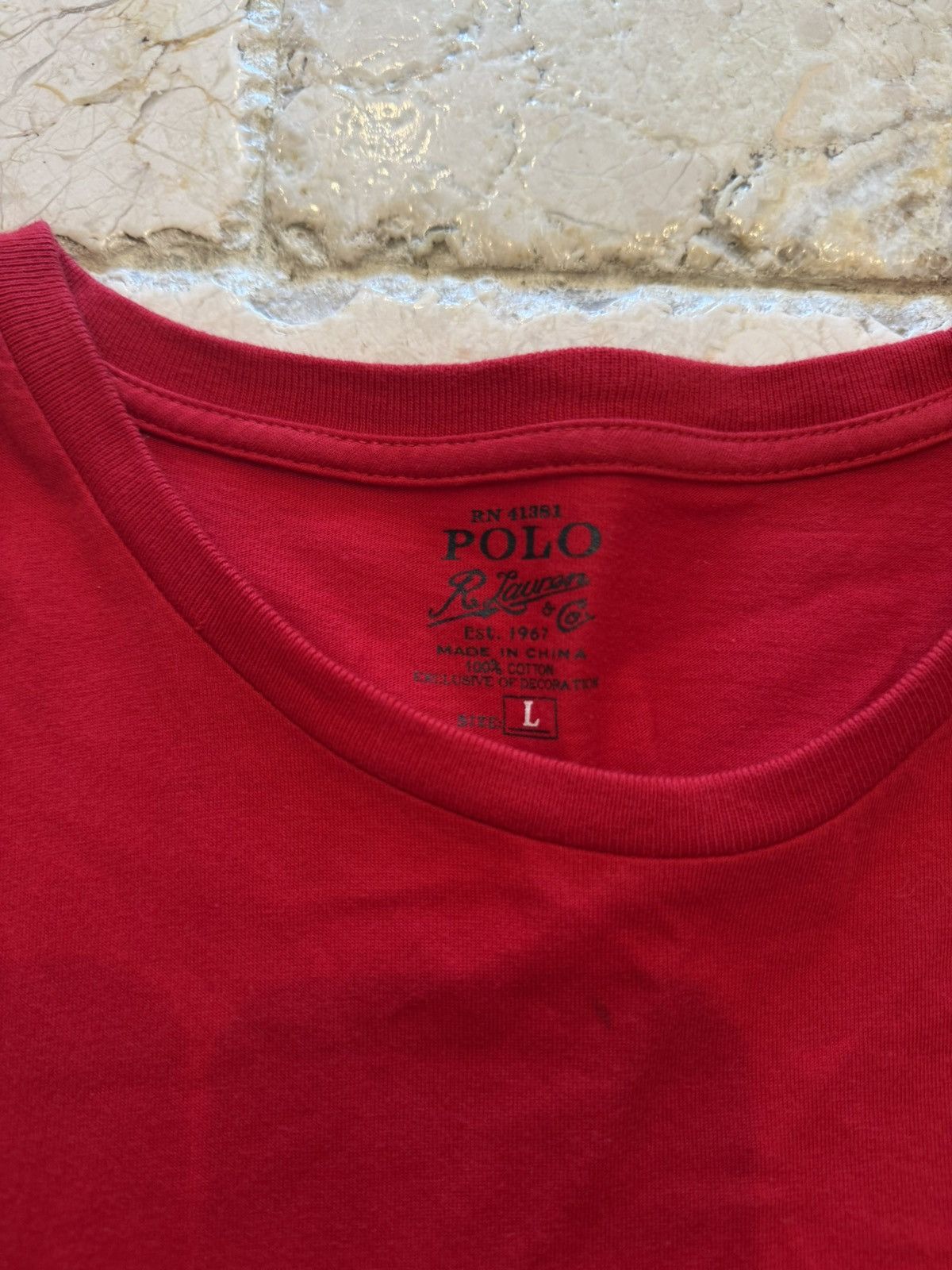 Polo Ralph Lauren Vintage Polo Ralph Lauren red tee Size US L / EU 52-54 / 3 - 3 Thumbnail