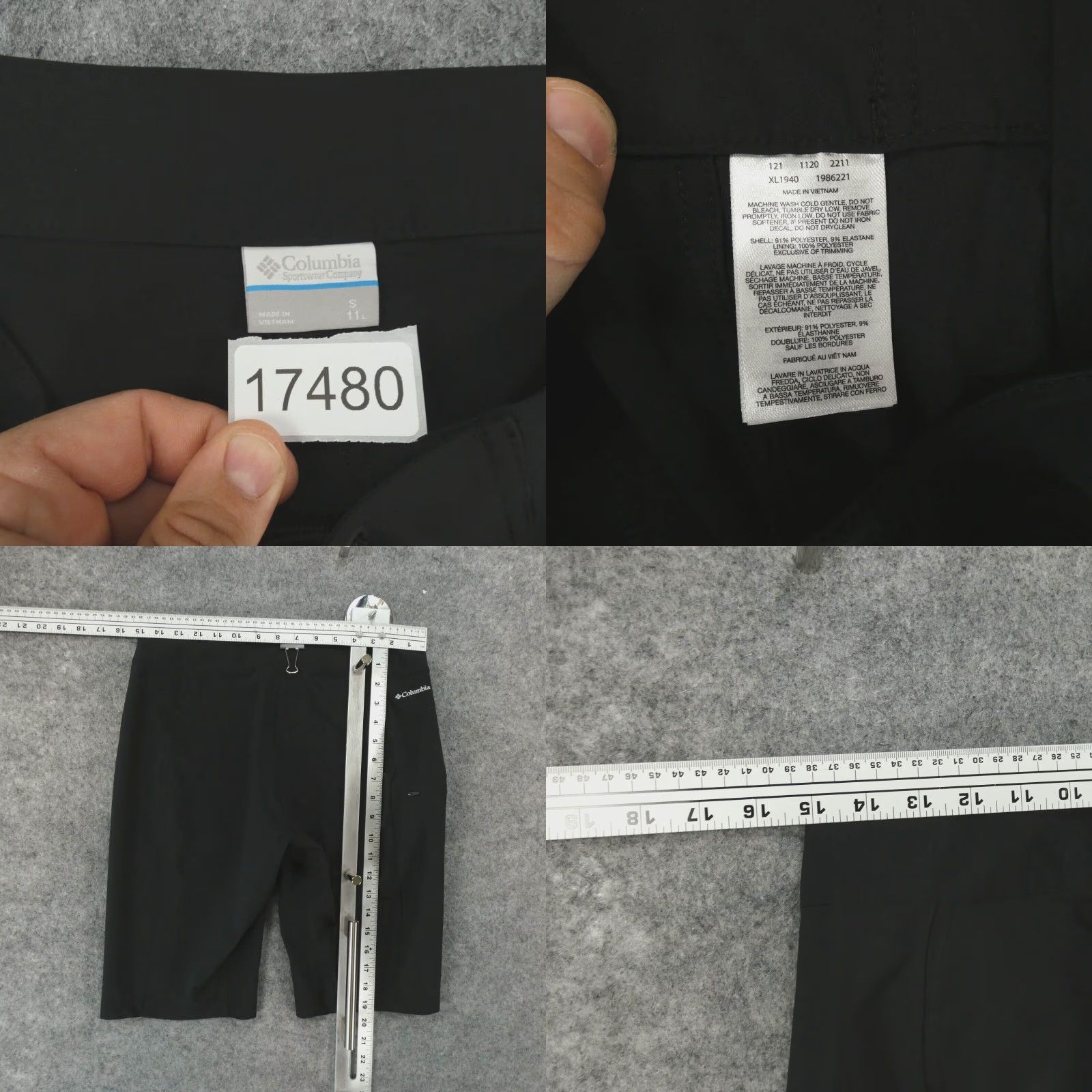 Logo 7 Columbia Board Shorts Mens Small Stretch Black Drawstring Logo Size US 29 - 8 Thumbnail