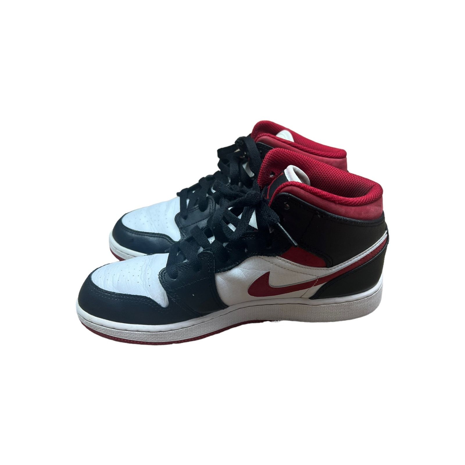 Jordan Brand Nike | Air Jordan 1 Retro Mid GS Black Gym Red | 5.5 Youth Size US 7 / IT 37 - 4 Thumbnail