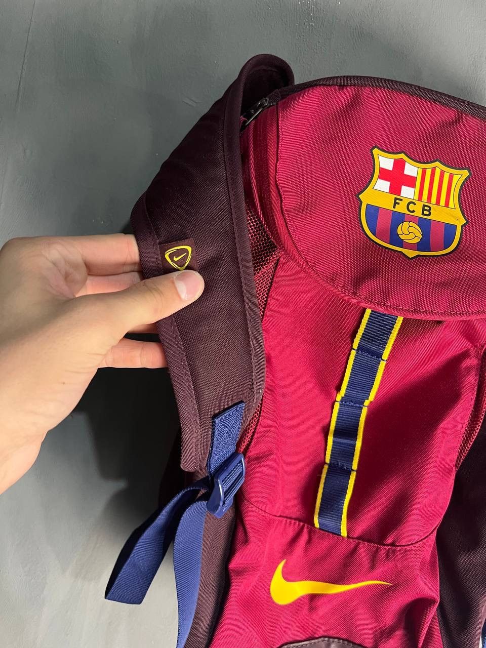 Nike Nike Mens Red Blue Swoosh FC Barcelona Football Backpack Bag Size ONE SIZE - 3 Thumbnail