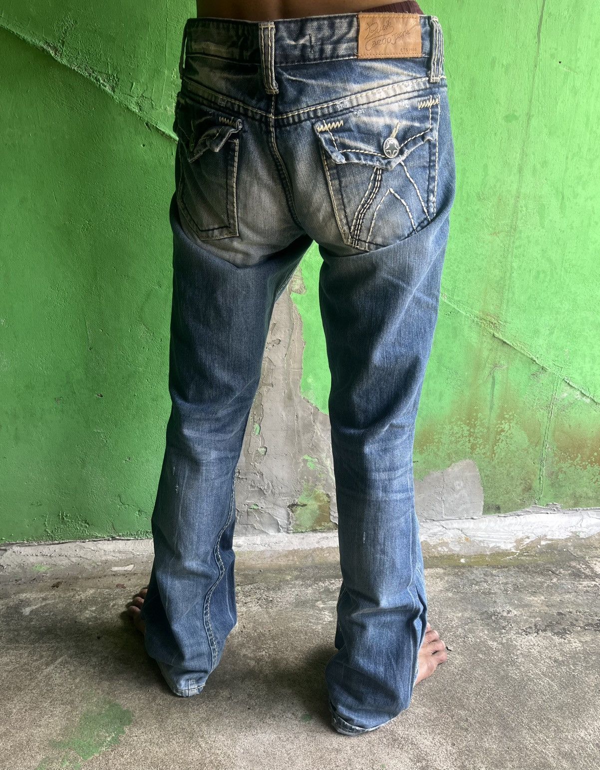 Isamu Katayama Backlash Vintage Buckaroo Distressed Flare Denim - Y2K Style Size US 31 - 12 Thumbnail