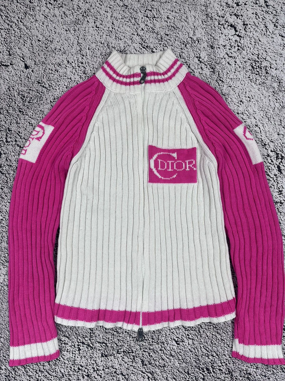 Japanese Brand Vintage Y2K Logo Knit Cable Zip Up Japanese Sweater Size M / US 6-8 / IT 42-44 - 4 Thumbnail