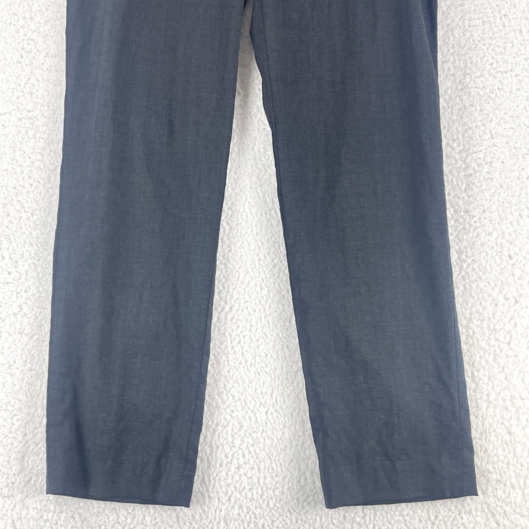 Vintage Lafayette 148 New York Gray Dress Pants Womens Size 6 Flat Front Ankle Straight Leg Wool Size 28" / US 6 / IT 42 - 3 Thumbnail