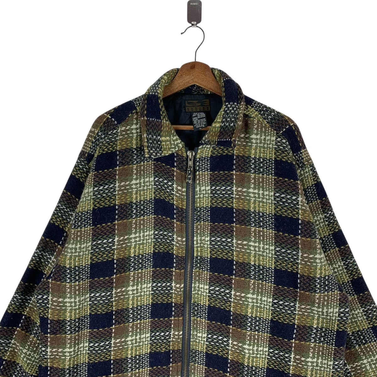 Gotcha Vintage 90s Gotcha plaid full-zip sweater wool jacket Size US L / EU 52-54 / 3 - 4 Thumbnail