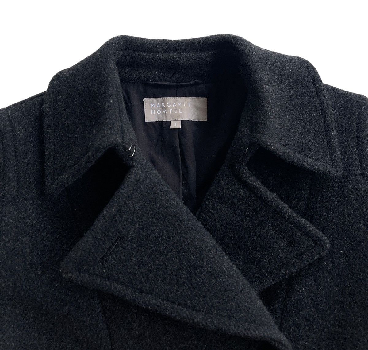 Margaret Howell Wool Double Breasted Pea Coat Black Size S / US 4 / IT 40 - 4 Thumbnail