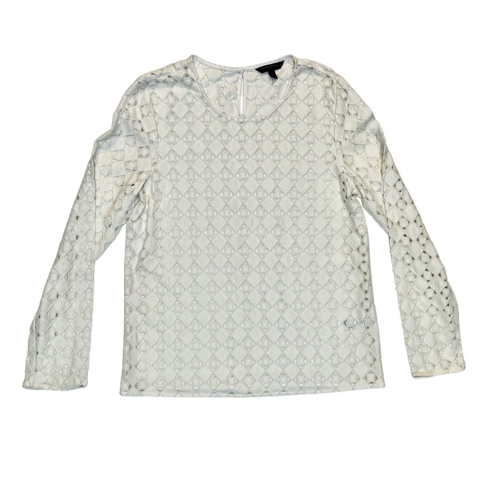 Banana Republic Banana Republic Top Eyelet Lace Blouse Tunic Cream Size M / US 6-8 / IT 42-44 - 1 Thumbnail
