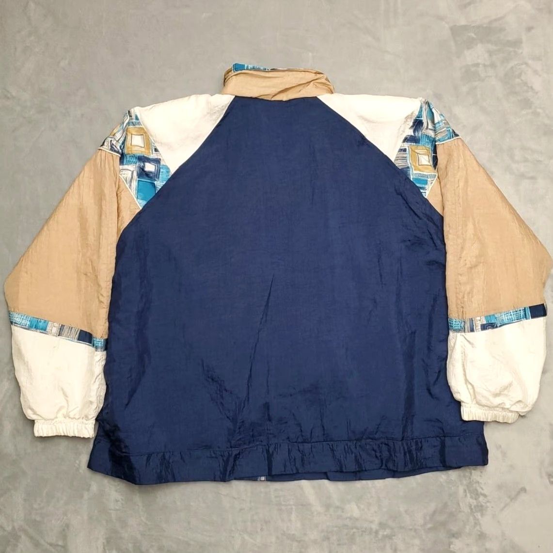 Vintage VINTAGE Bold Spirit Jacket Womens Plus 2X Blue Geometric Windbreaker 90s Retro Outerwear Full Zip Lightweight Pockets Size XXL / US 16-18 / IT 52-54 - 4 Thumbnail