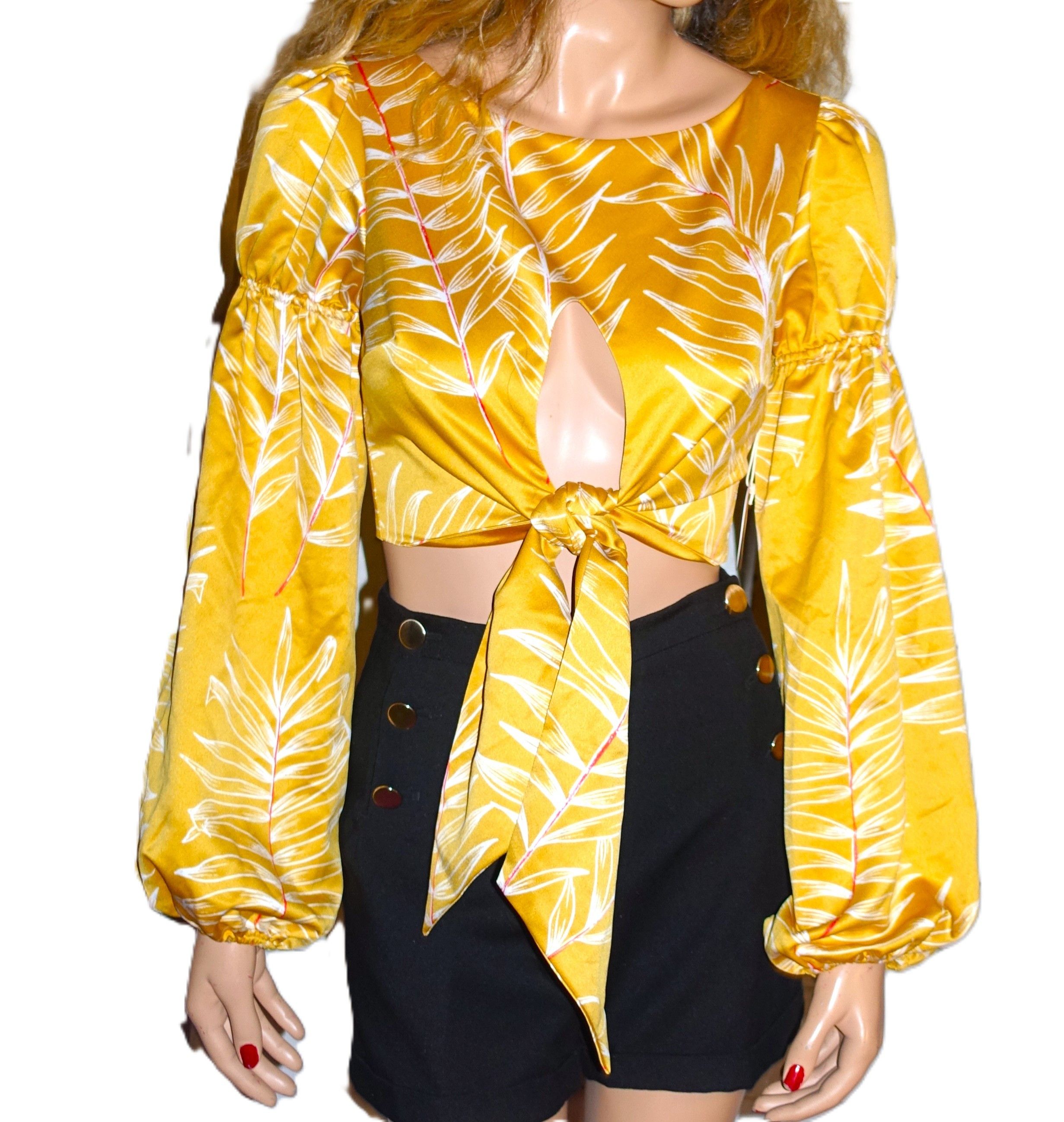 Camila Coelho Camila Coelho Gold Marcia Cropped Top S NWT Size S / US 4 / IT 40 - 1 Thumbnail