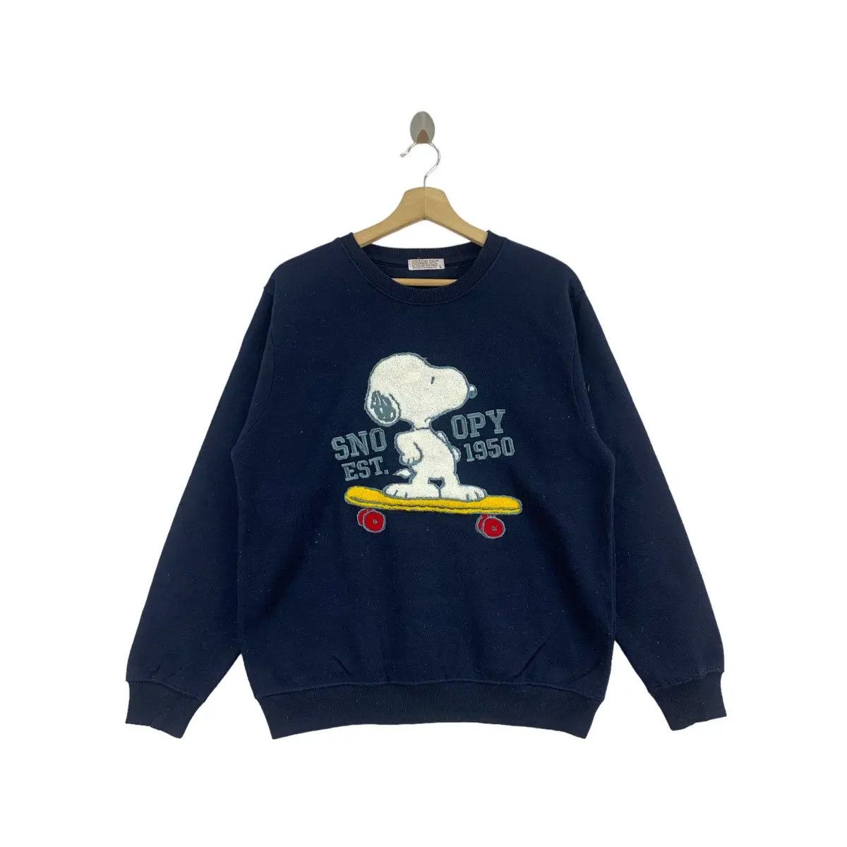 Peanuts Vtg SNOOPY PEANUTS Cartoon Skateboard Sweatshirt Worldwide Size L / US 10 / IT 46 - 1 Thumbnail
