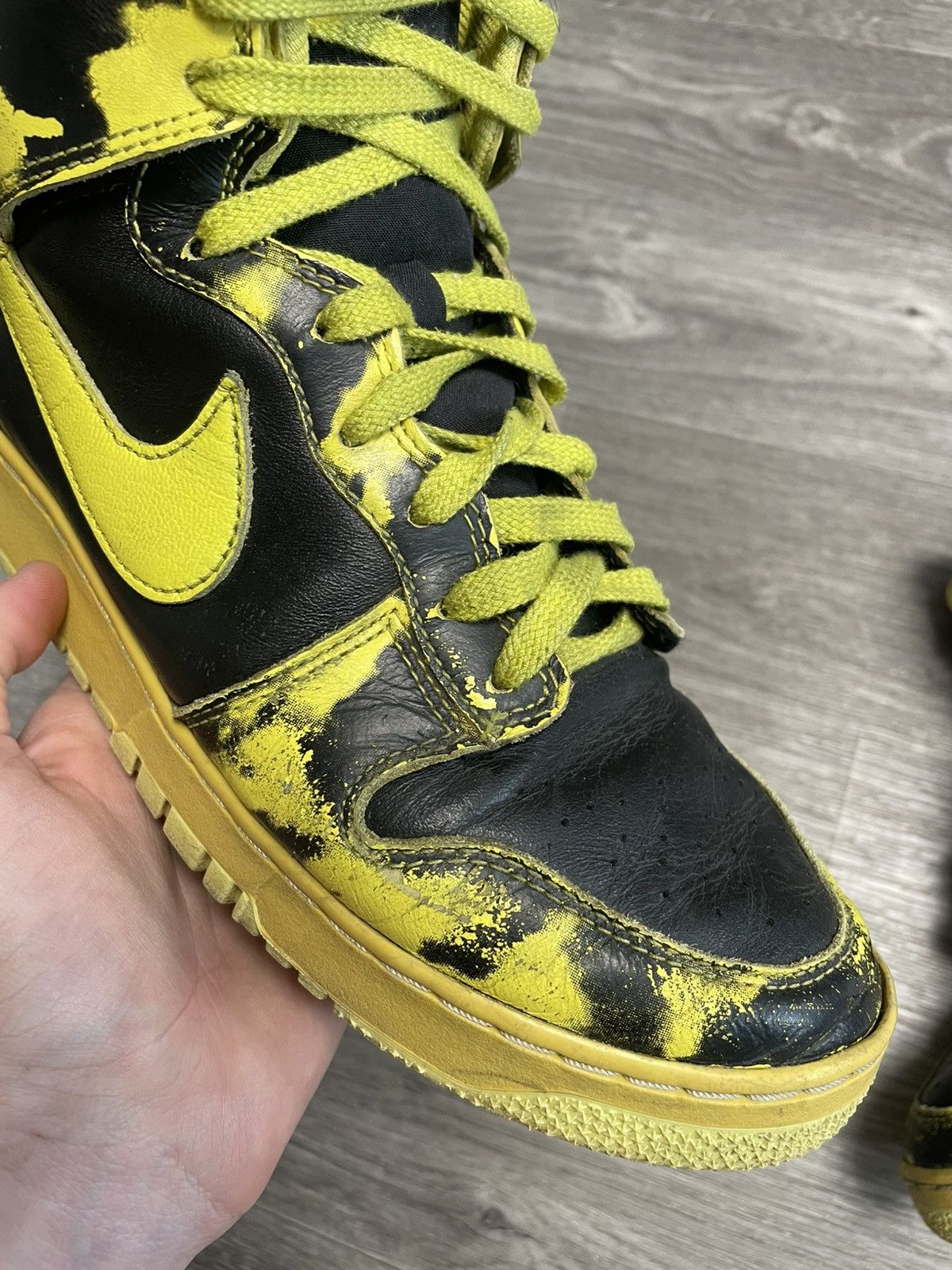 Nike Nike 5 Dunk High 1985 SP Yellow Acid Wash Sneaker Shoes Size US 10.5 / EU 43-44 - 4 Thumbnail