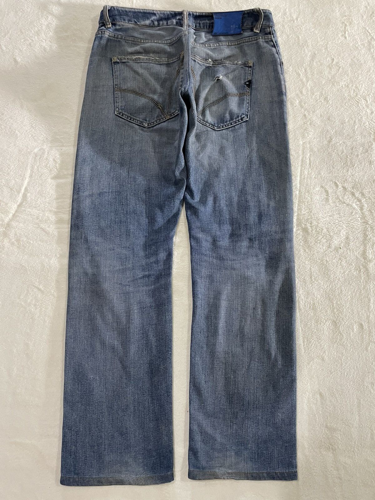 Adidas Vintage Adidas Faded Distress Blue Denim Jeans Size US 33 - 11 Thumbnail