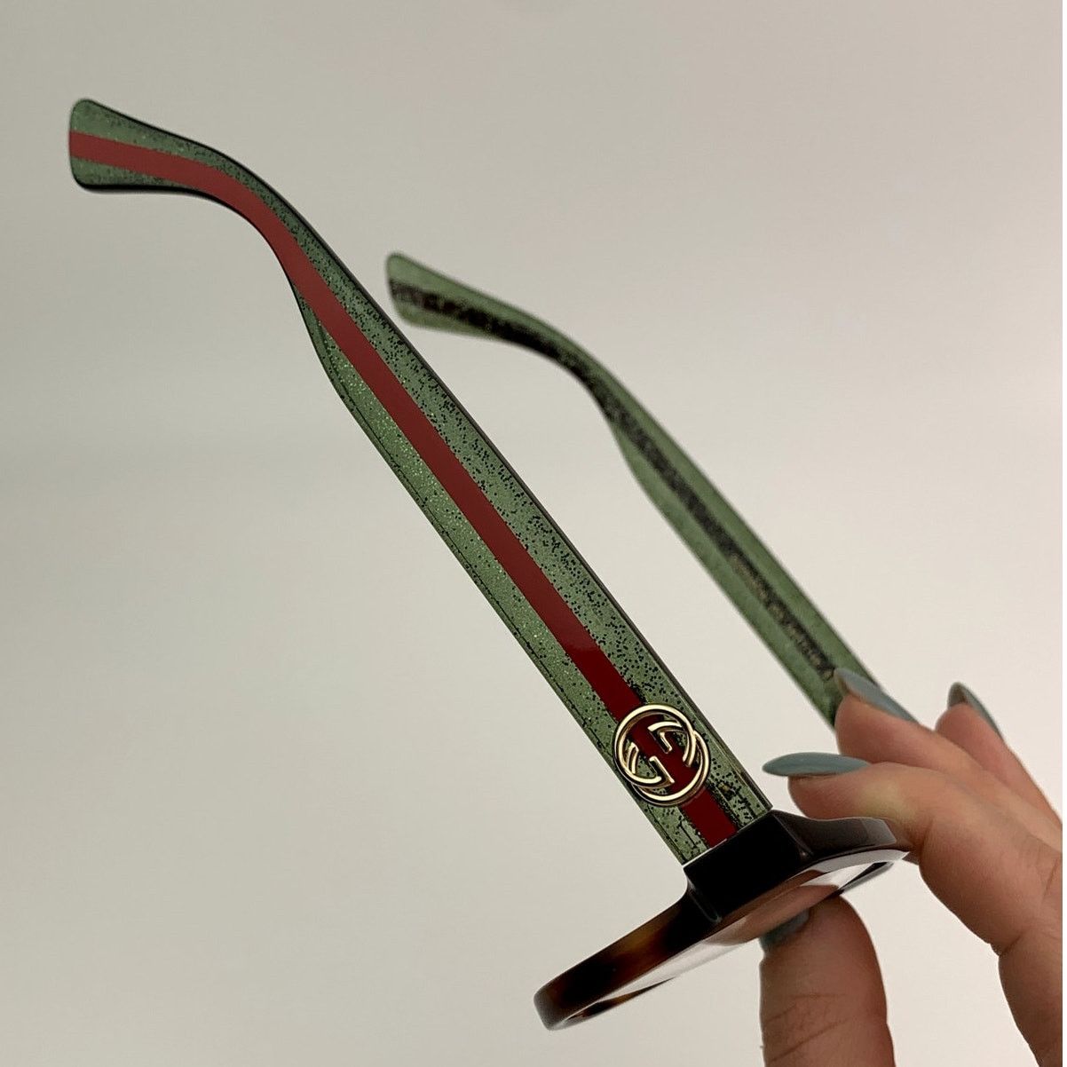 Gucci NEW Gucci GG0038ON 002 Havana Green Transparent Women Size ONE SIZE - 5 Thumbnail