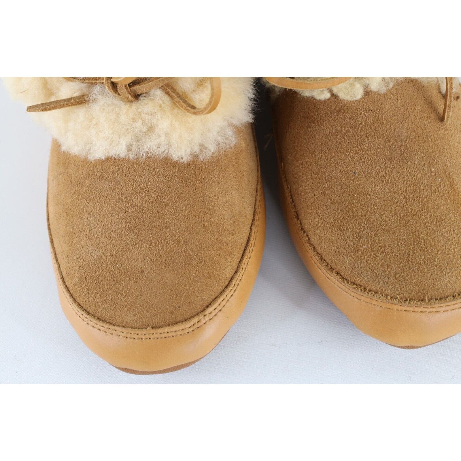 Vintage Vintage 90s Lands End Shearling Lined Suede Leather Slippers Size US 10 / IT 40 - 3 Thumbnail