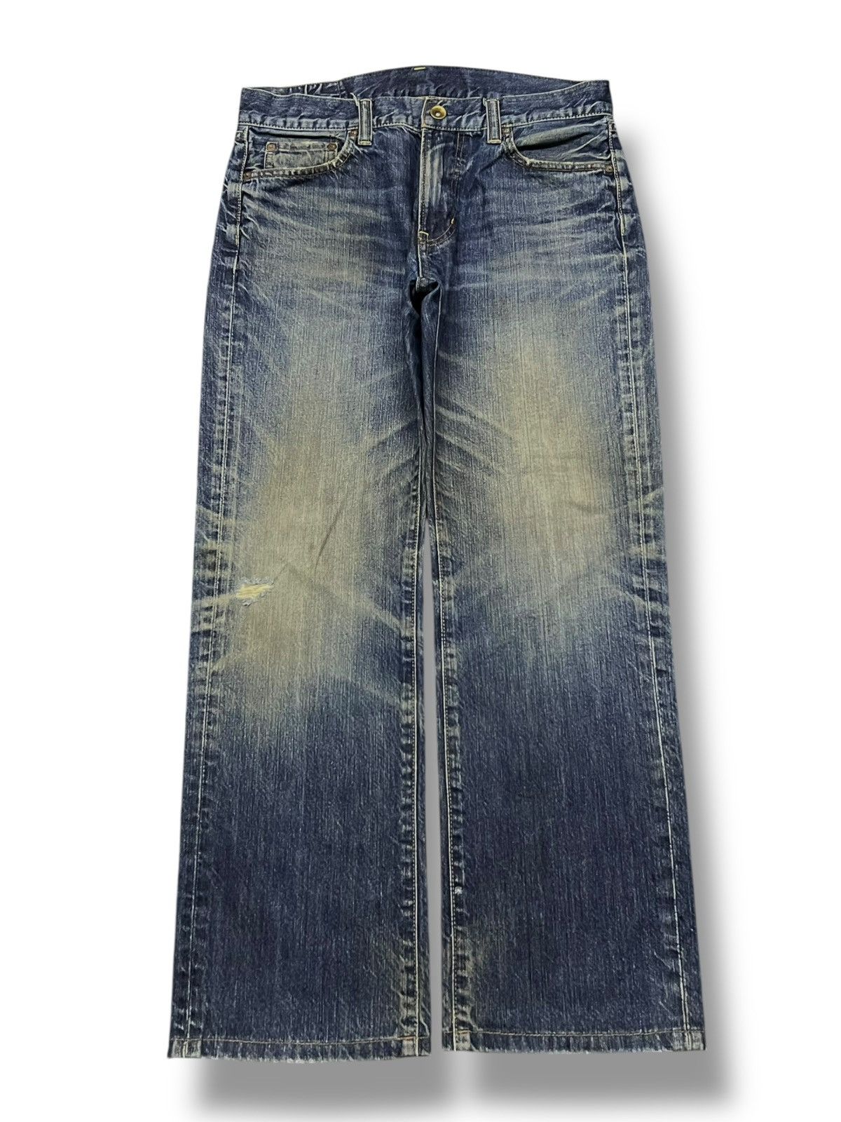 Uniqlo Vintage Uniqlo UJ S002 Japan - Faded Mud Wash Jeans Size US 33 - 2 Thumbnail