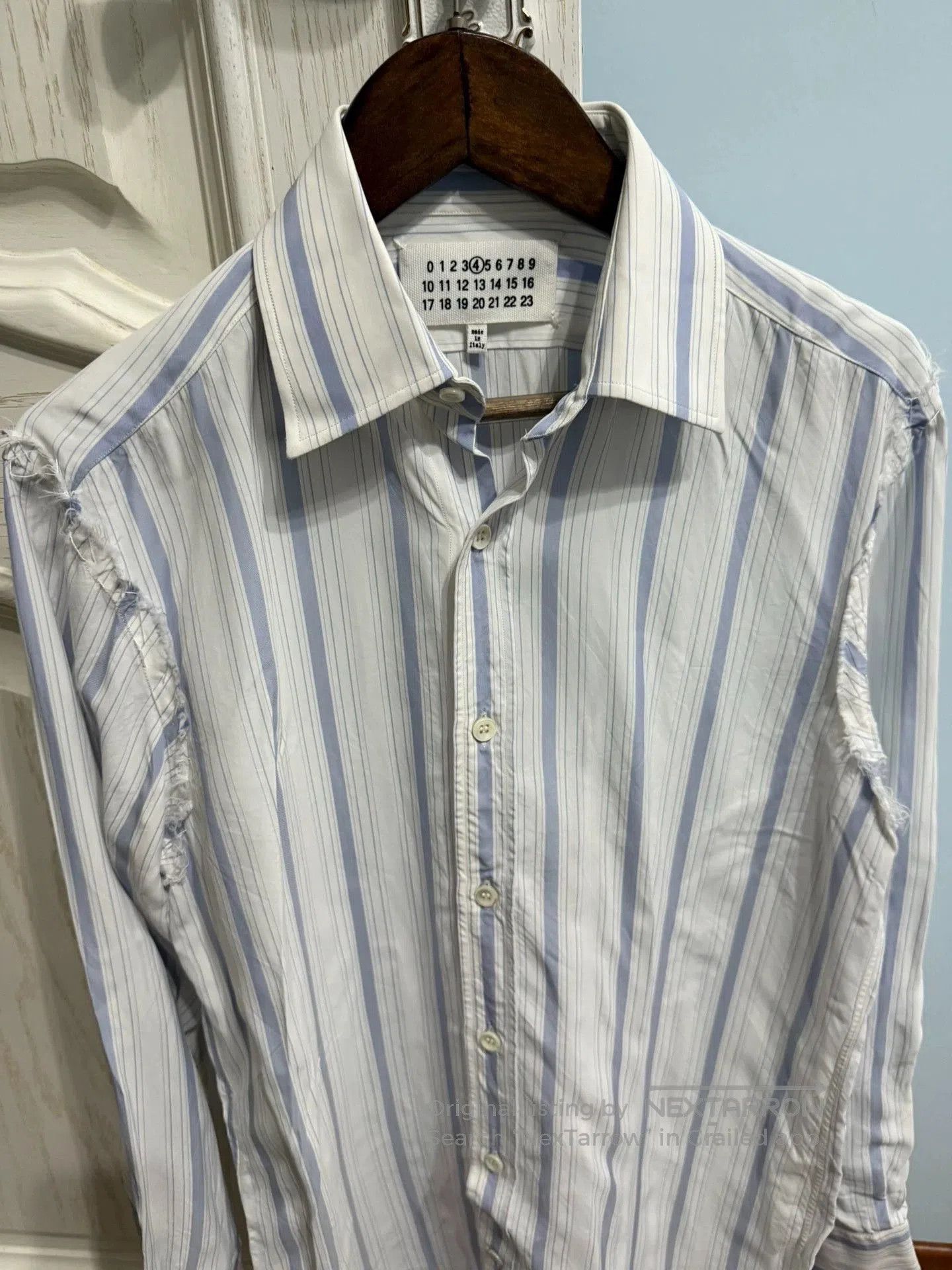 Maison Margiela White Striped Long Sleeve Button-Up Shirt. Size US XXS / EU 40 - 2 Thumbnail