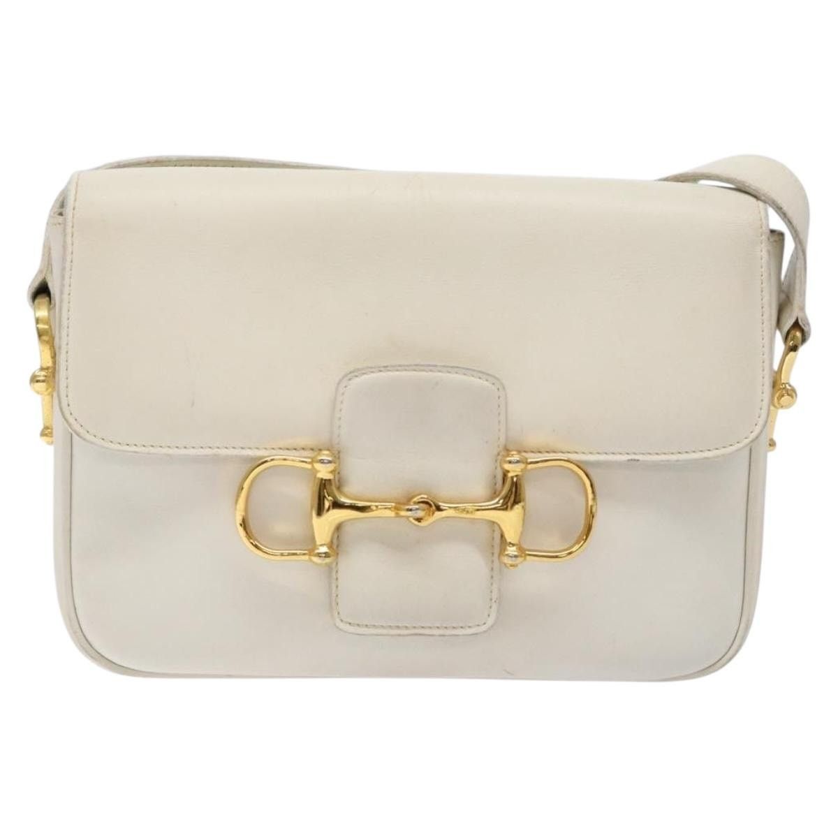 Celine CELINE Shoulder Bag Leather Gold White Size ONE SIZE - 2 Thumbnail