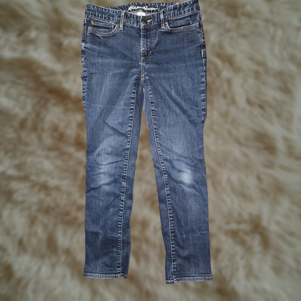 Eddie Bauer VINTAGE Eddie Bauer Jeans Womens 8 Blue Low Rise Curvy Straight Denim Casual Pants Size 30" / US 8 / IT 44 - 1 Thumbnail