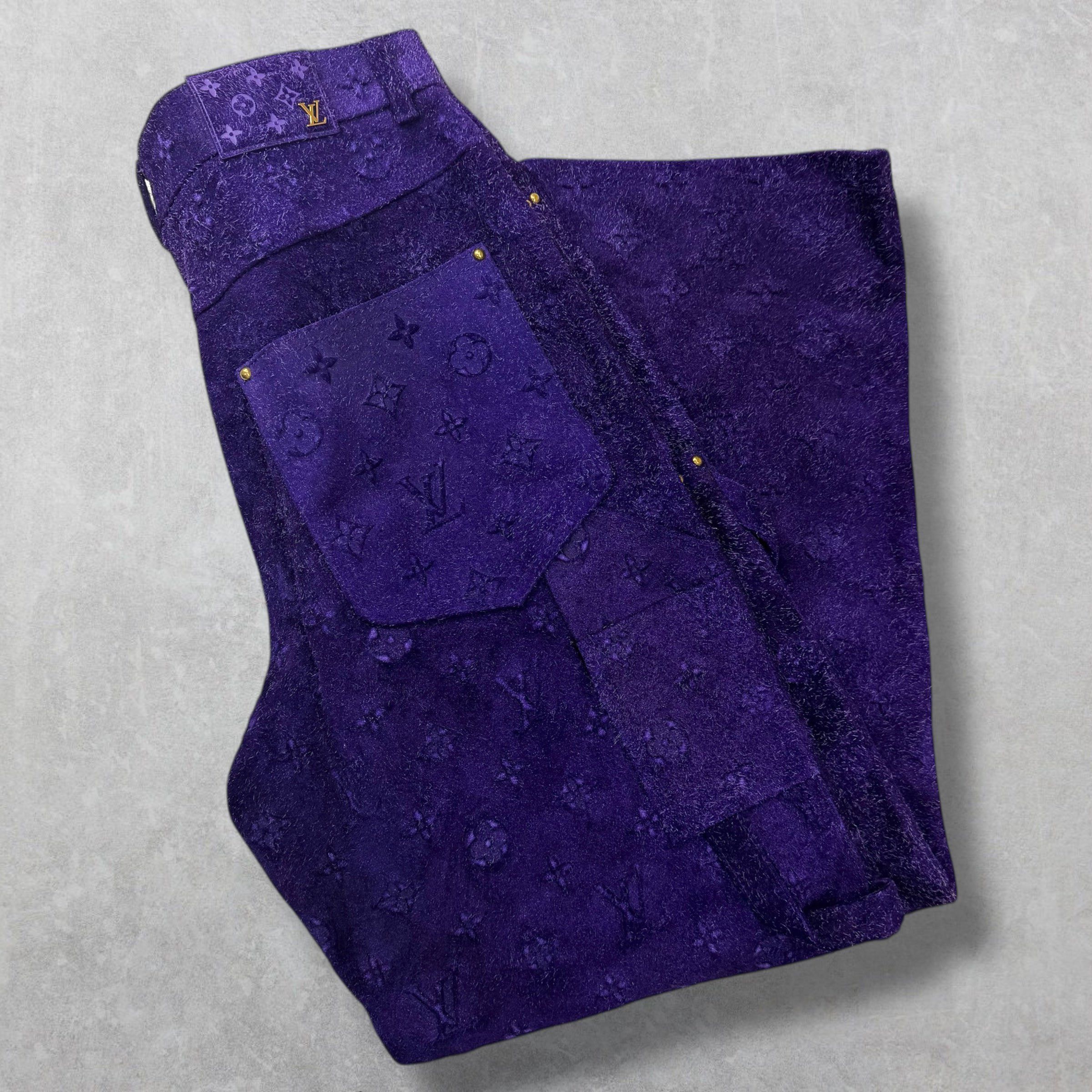 Louis Vuitton Louis Vuitton Monogram Purple Suede Pants 36 Size US 36 / EU 52 - 1 Thumbnail