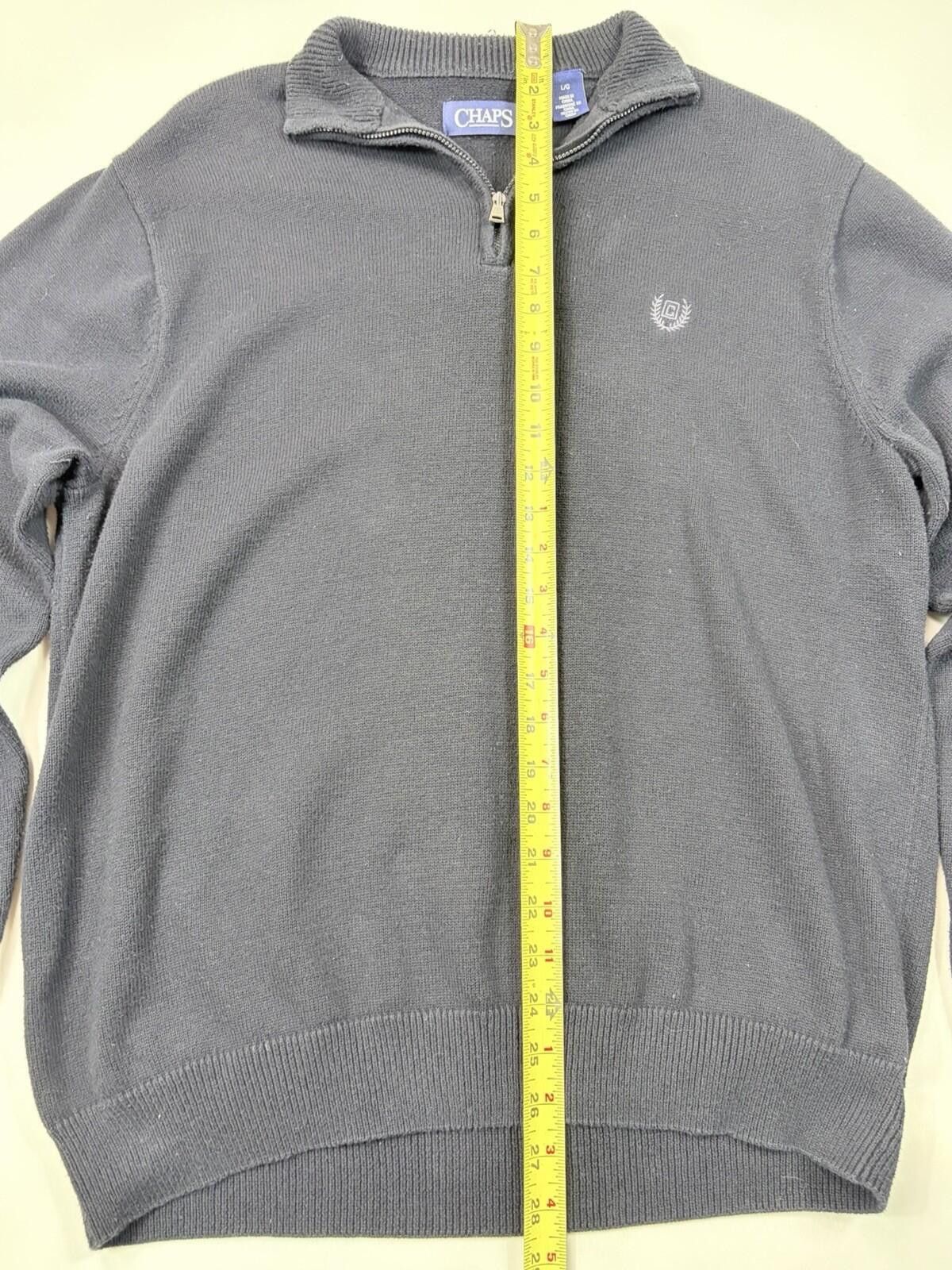 Chaps Chaps black cotton-blend quarter-zip pullover sweater Size L Size US L / EU 52-54 / 3 - 8 Thumbnail