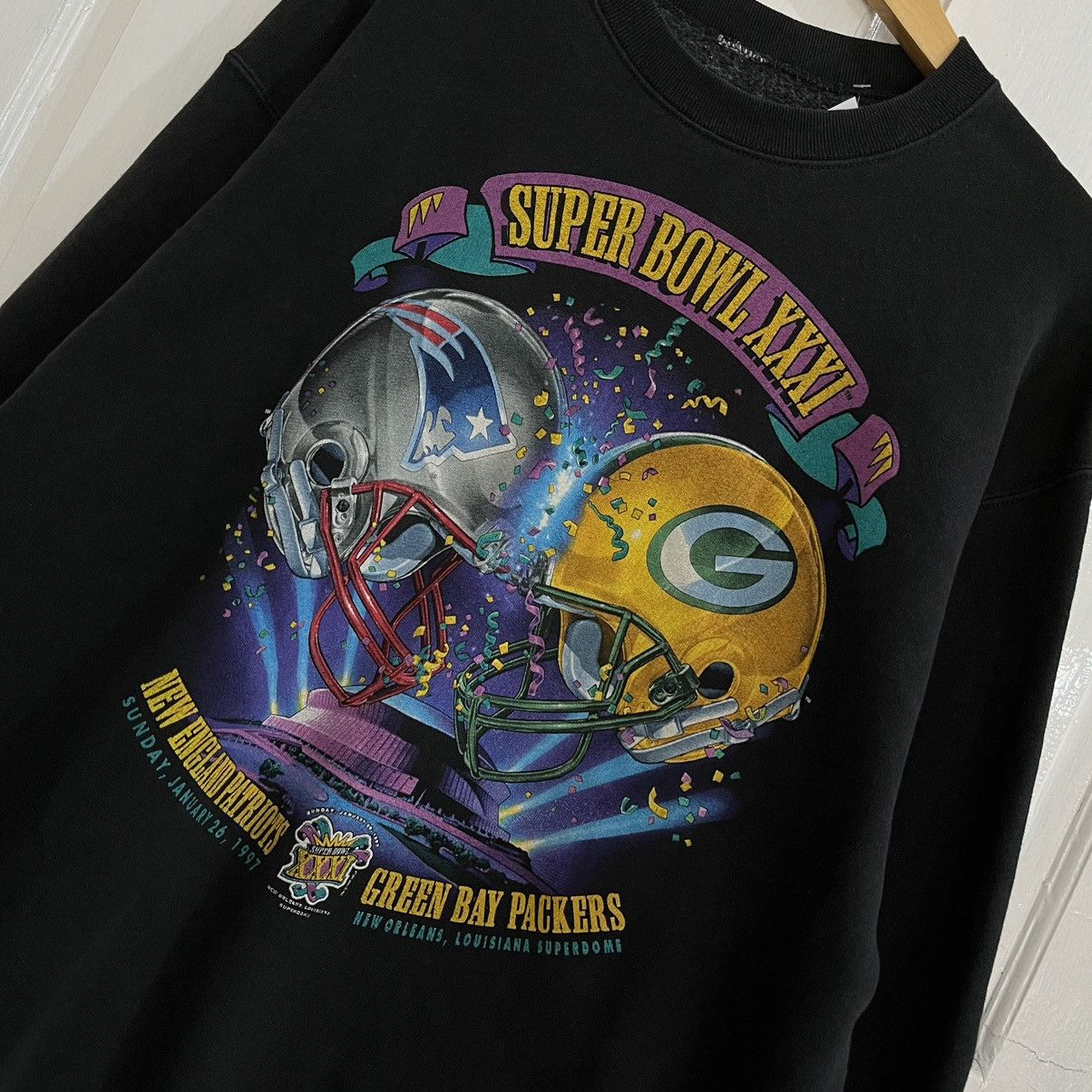 NFL Super Bowl XXXXI 90's Sweatshirt tag Cut Size US L / EU 52-54 / 3 - 2 Thumbnail