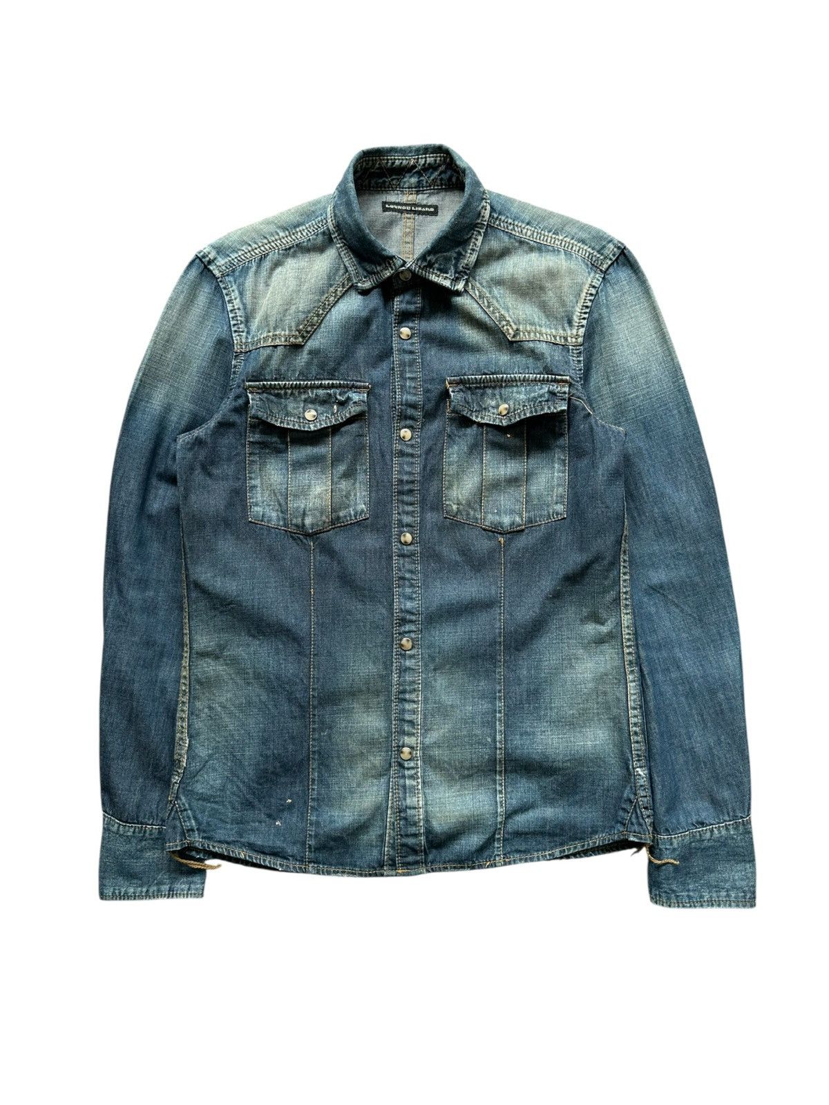 Lounge Lizard 00's Lounge Lizard stonewash denim shirt / if six was nine Size US M / EU 48-50 / 2 - 1 Thumbnail