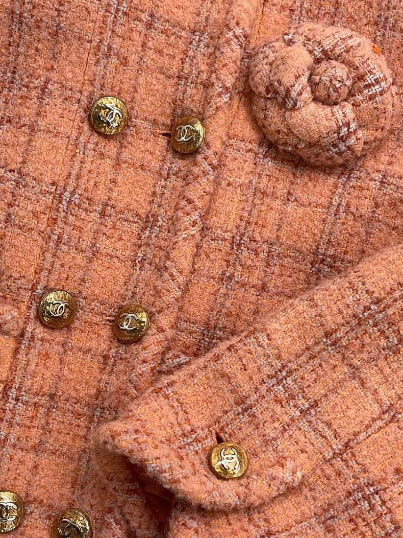 Chanel Chanel 24A Manchester orange soft double-breasted jacket Size XXS / US 00 / IT 34 - 3 Thumbnail