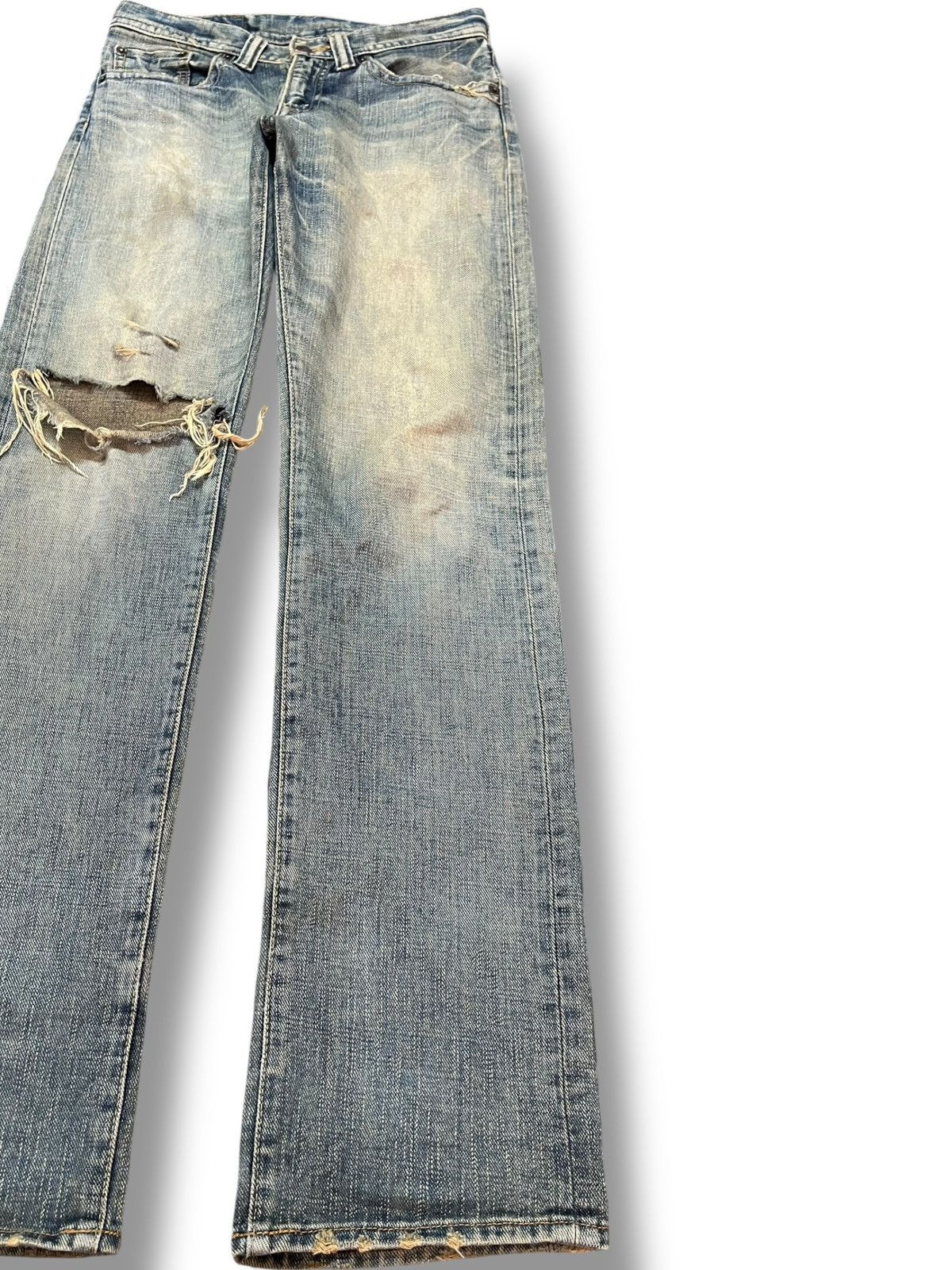 Japanese Brand Vintage GLheart Faded Mudwash Distressed Denim Size US 29 - 4 Thumbnail